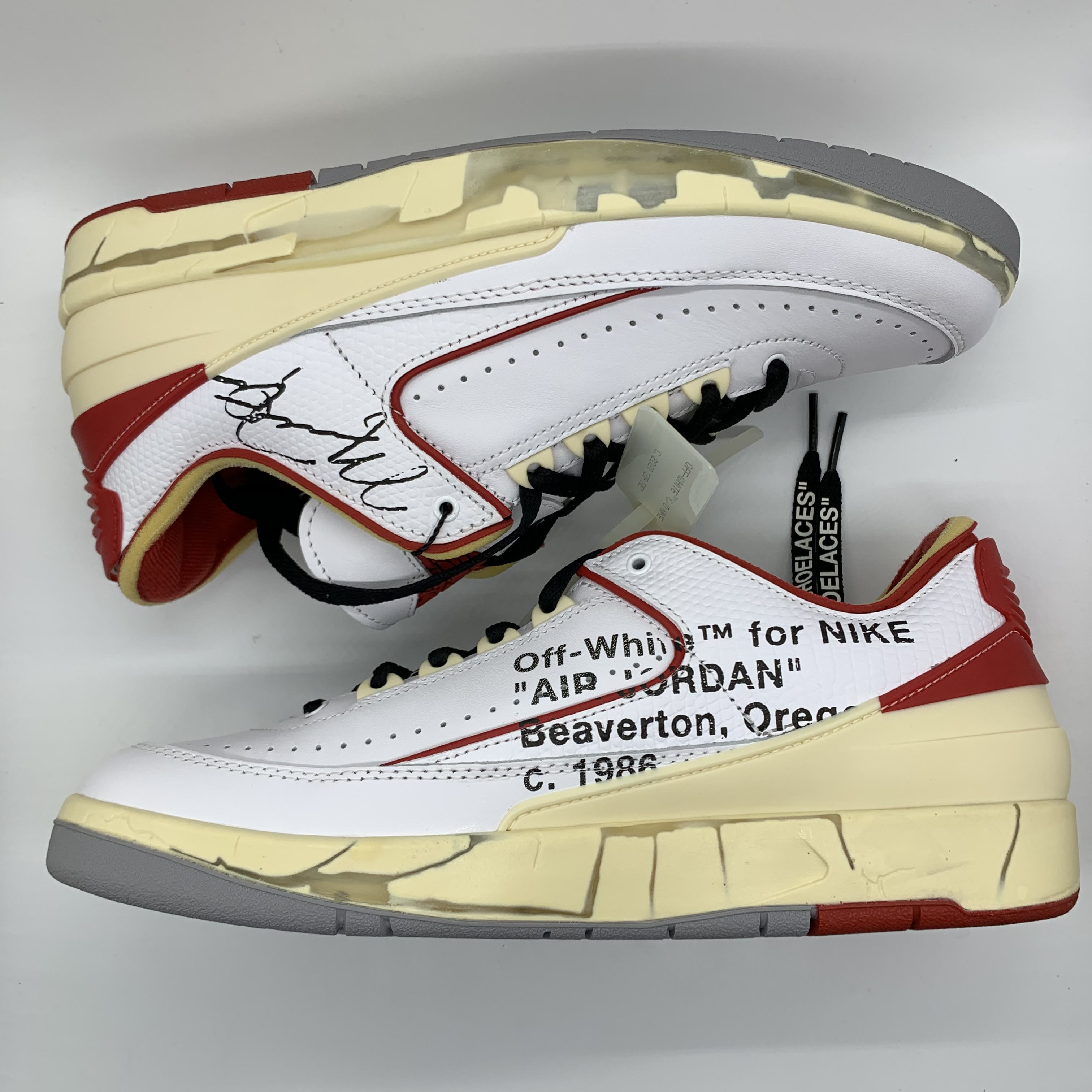 Off-White × Nike Air Jordan 2 Low "White and Varsity Red"