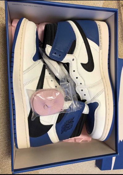 Travis Scott × fragment design × Nike Air Jordan 1 Retro High OG SP "Military Blue"
