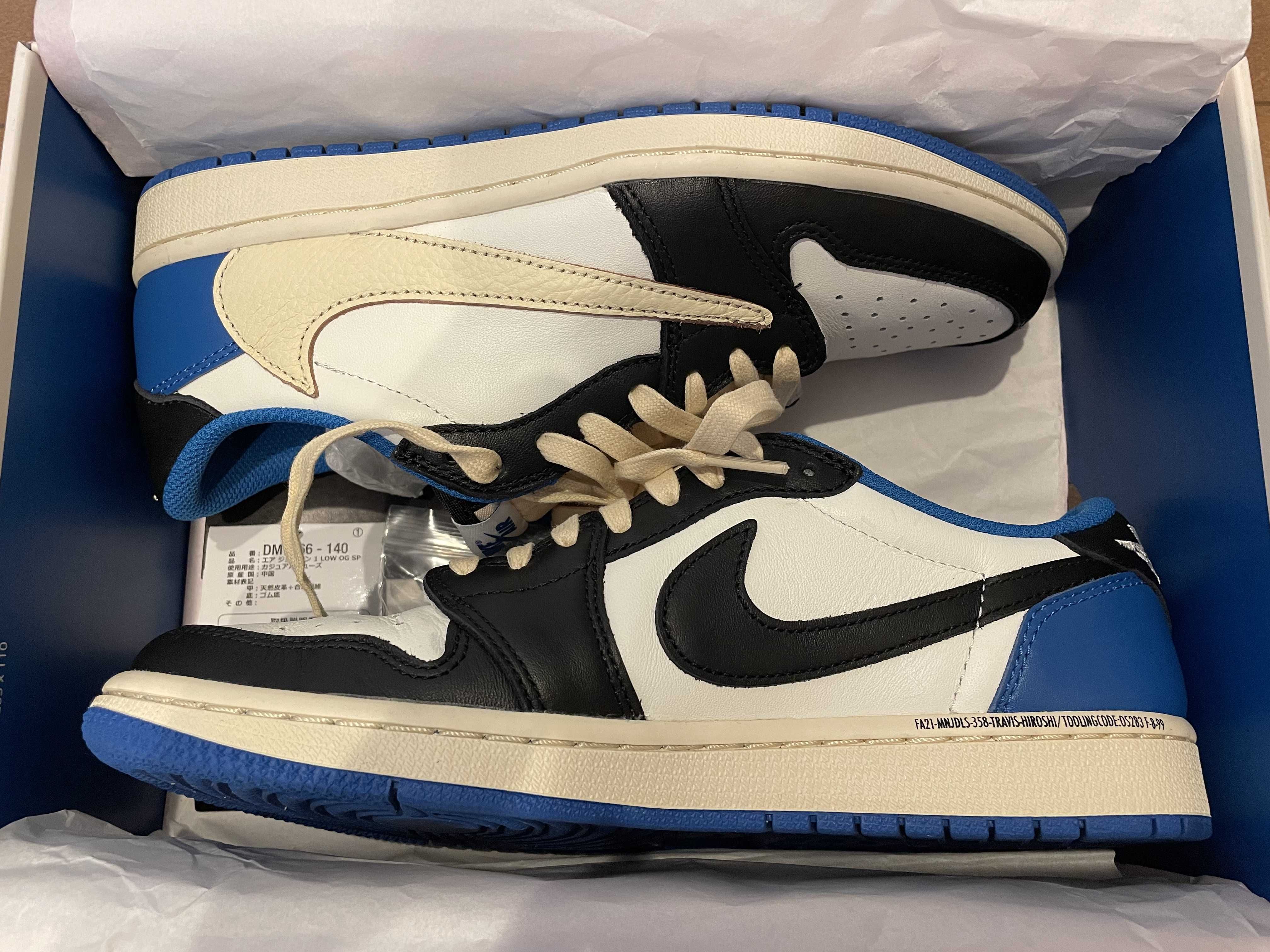 Travis Scott × fragment design × Nike Air Jordan 1 Low OG SP "Military Blue"