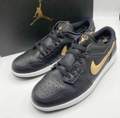 Nike Air Jordan 1 Low FlyEase "Black/White/Metallic Gold"