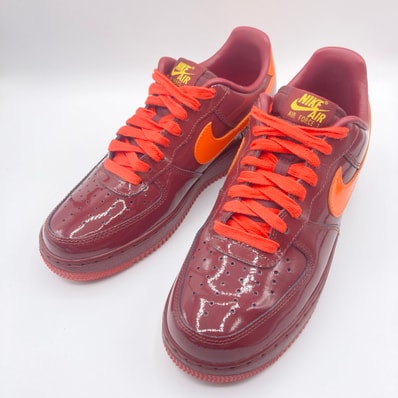 Nike Air Force 1 Low Patent Leather "Dark Team Red/Safety Orange"