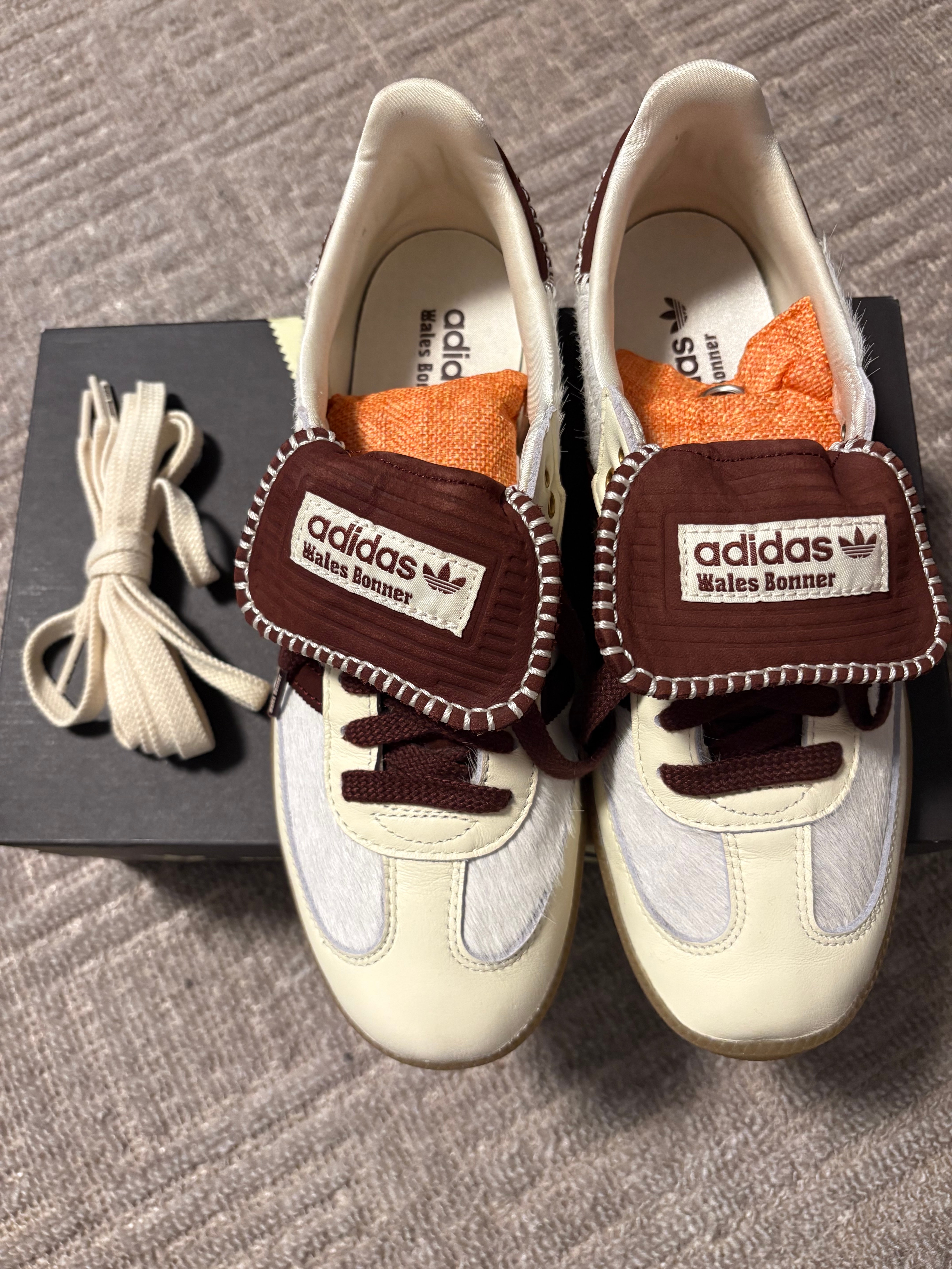 Wales Bonner × adidas Samba Pony Tonal Low "Cream White/Mystery Brown"
