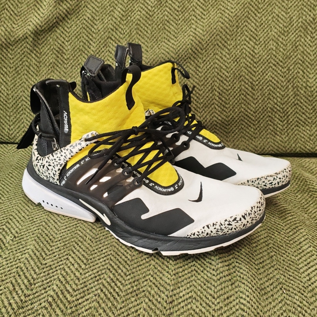ACRONYM × Nike Air Presto Mid "White/Black/Dynamic Yellow"