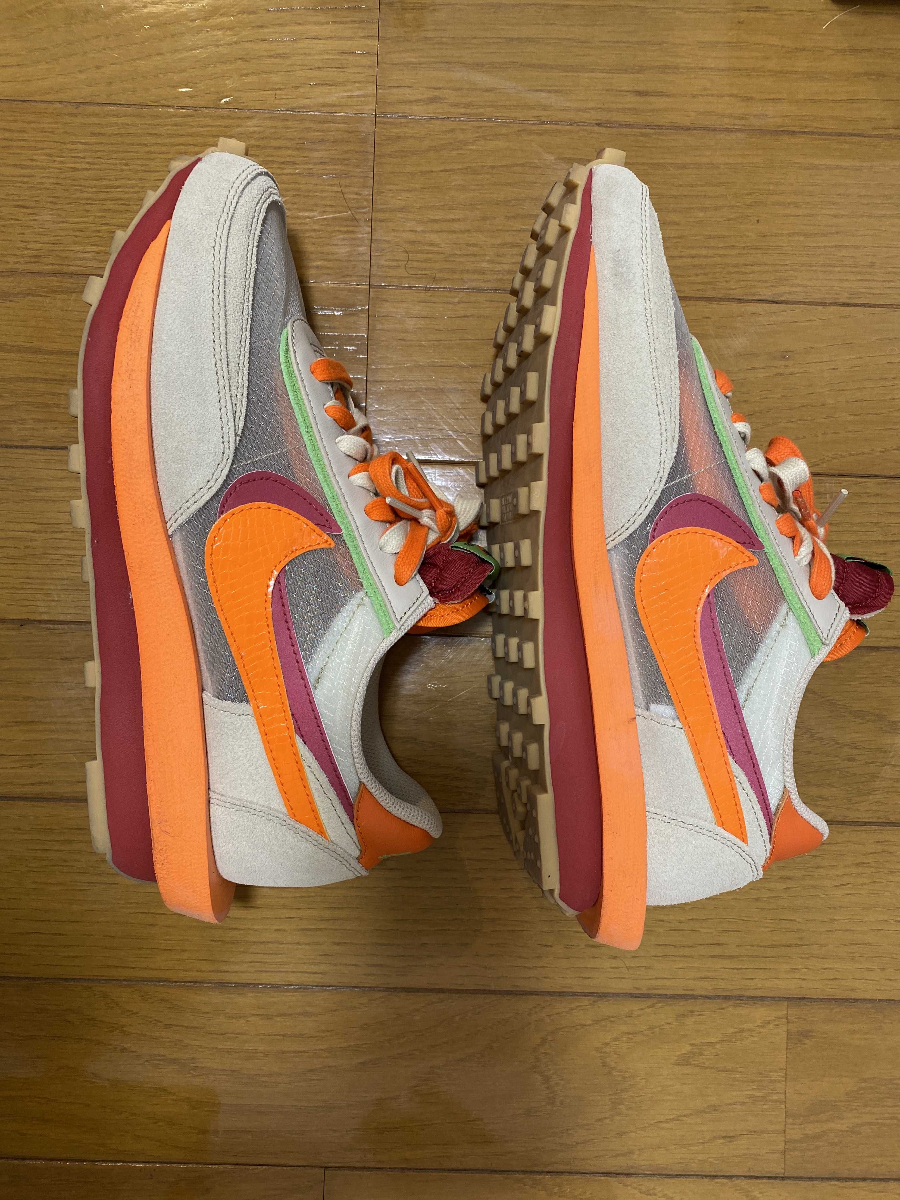 CLOT × Sacai × Nike LD Waffle "Orange Blaze"