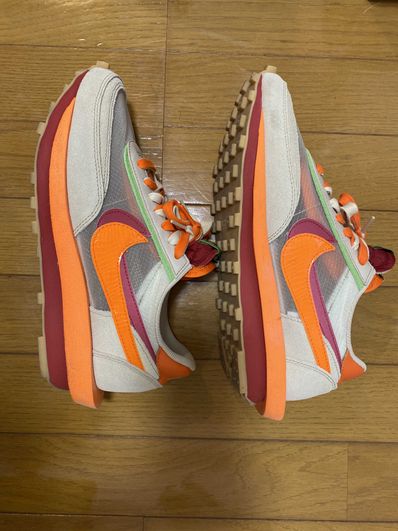 CLOT × Sacai × Nike LD Waffle "Orange Blaze"