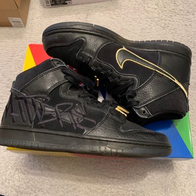 Faust × Nike SB Dunk High "Black and Metallic Gold"
