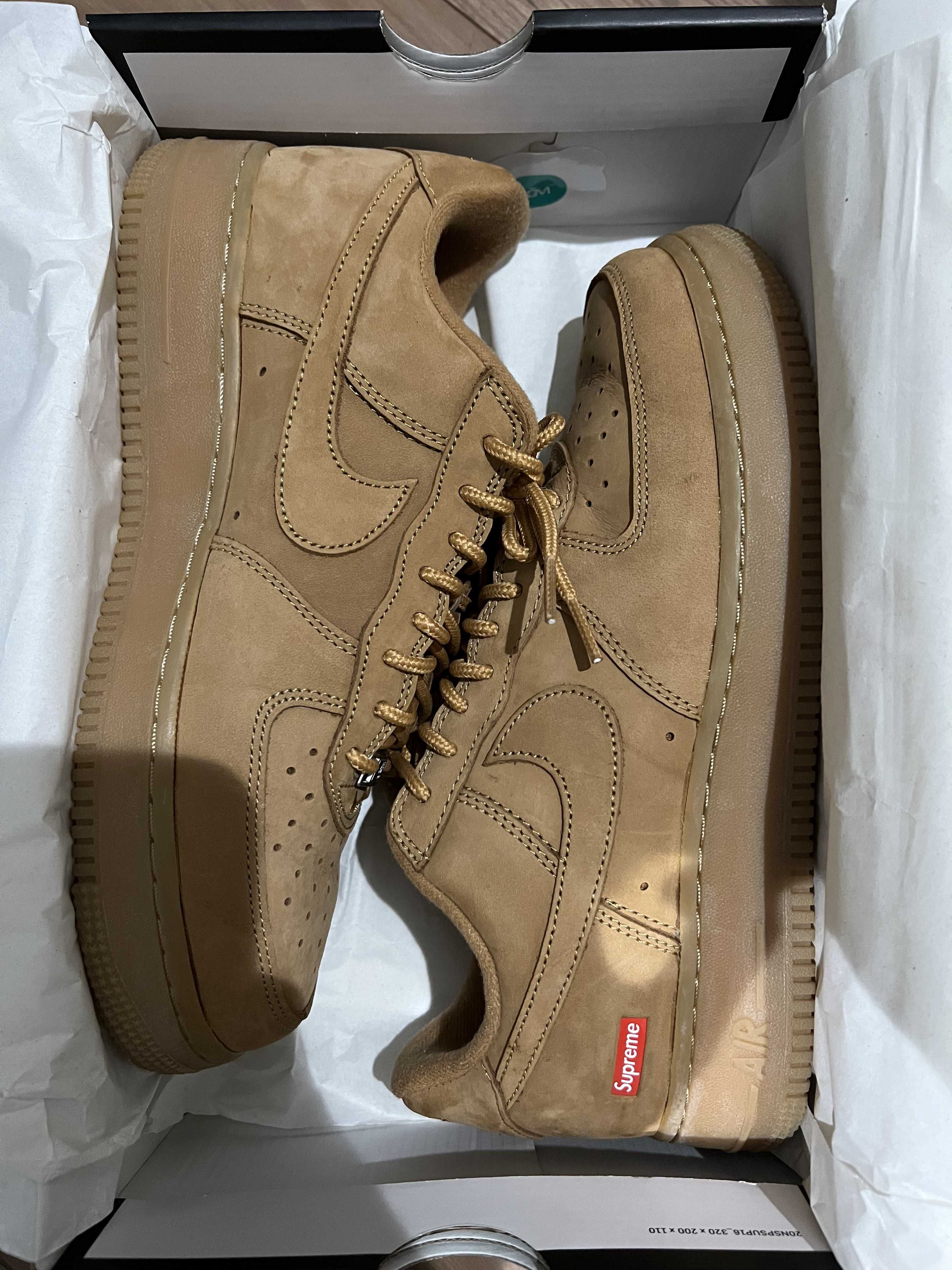 Supreme × Nike Air Force 1 Low "Flax/Wheat"