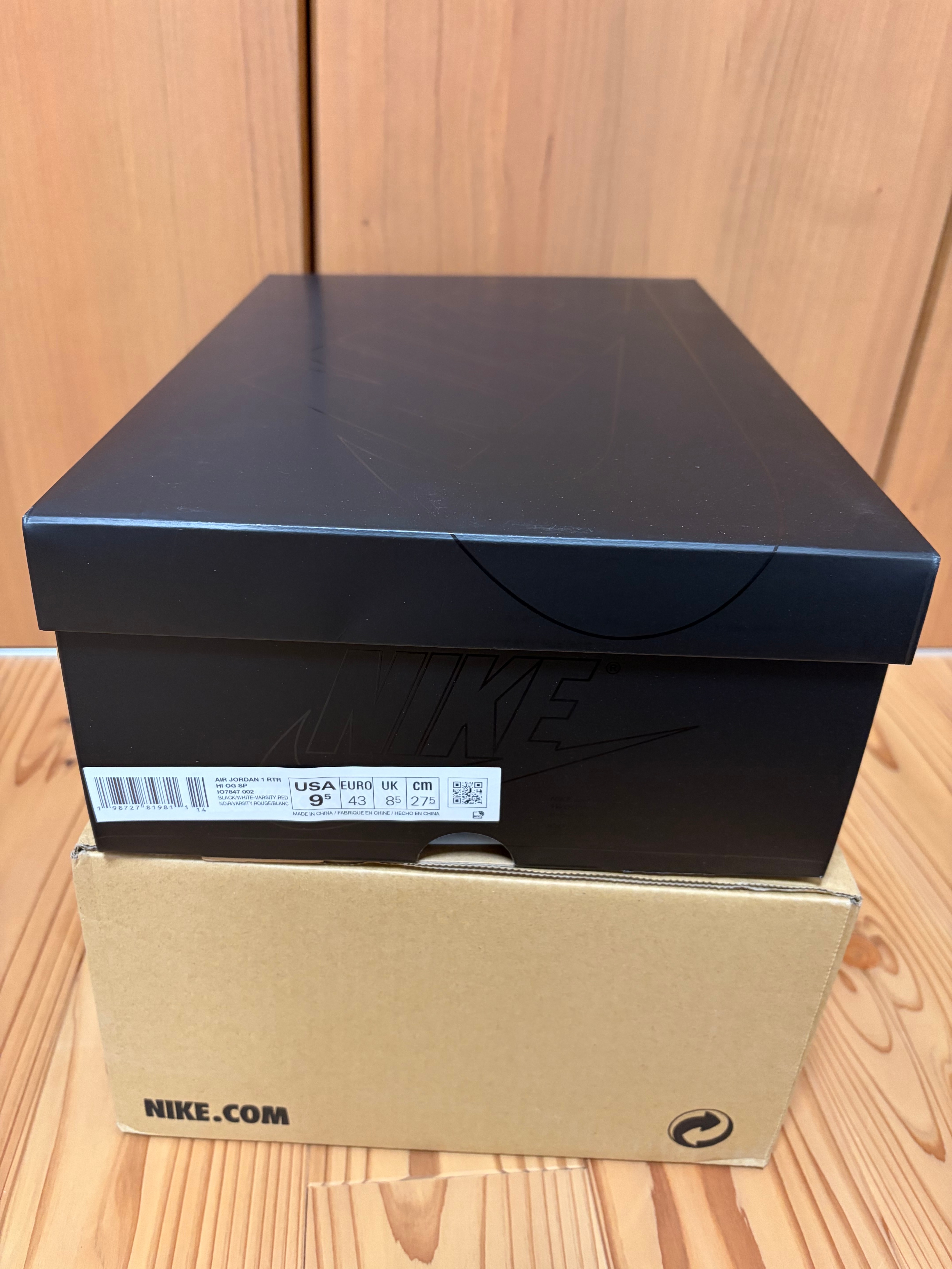 fragment design × UNION × Nike Air Jordan 1 High OG "Black/Varsity Red"