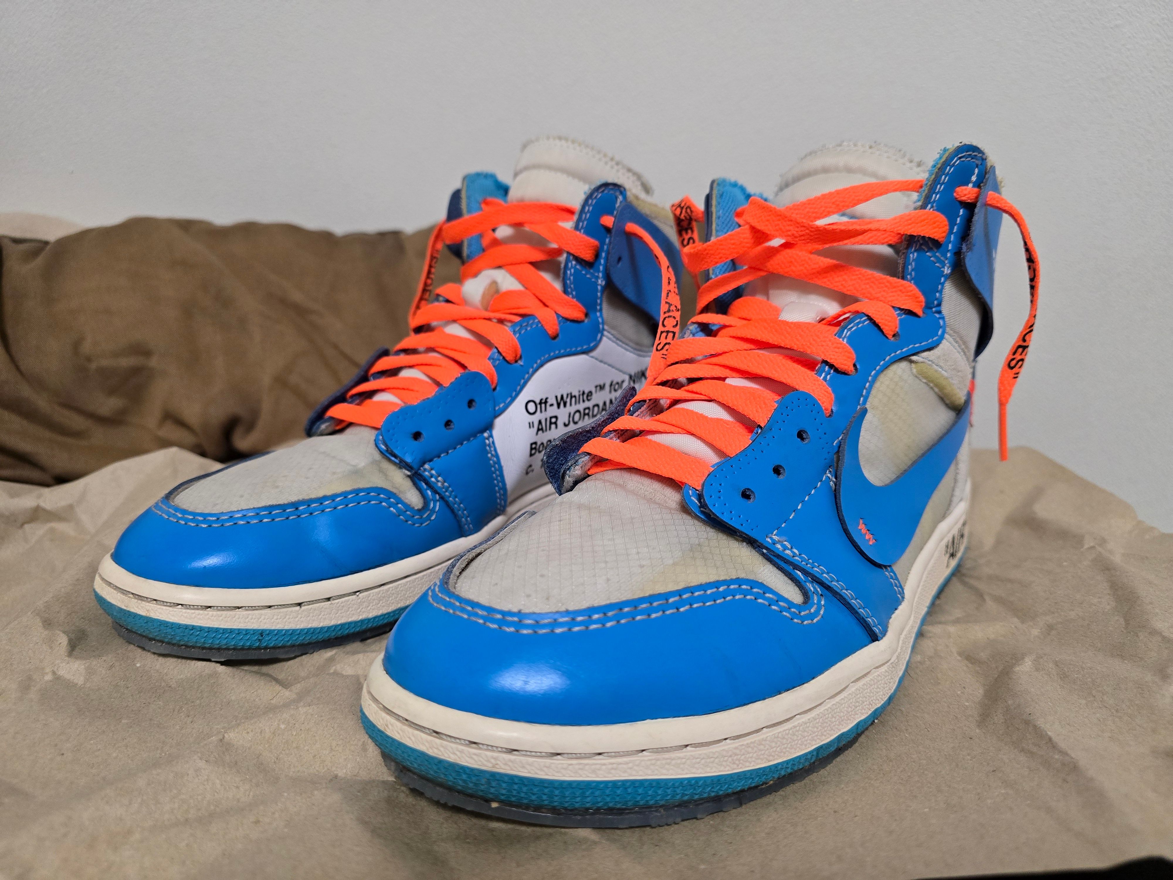 Off-White × Nike Air Jordan 1 High UNC "White/Dark Powder Blue"