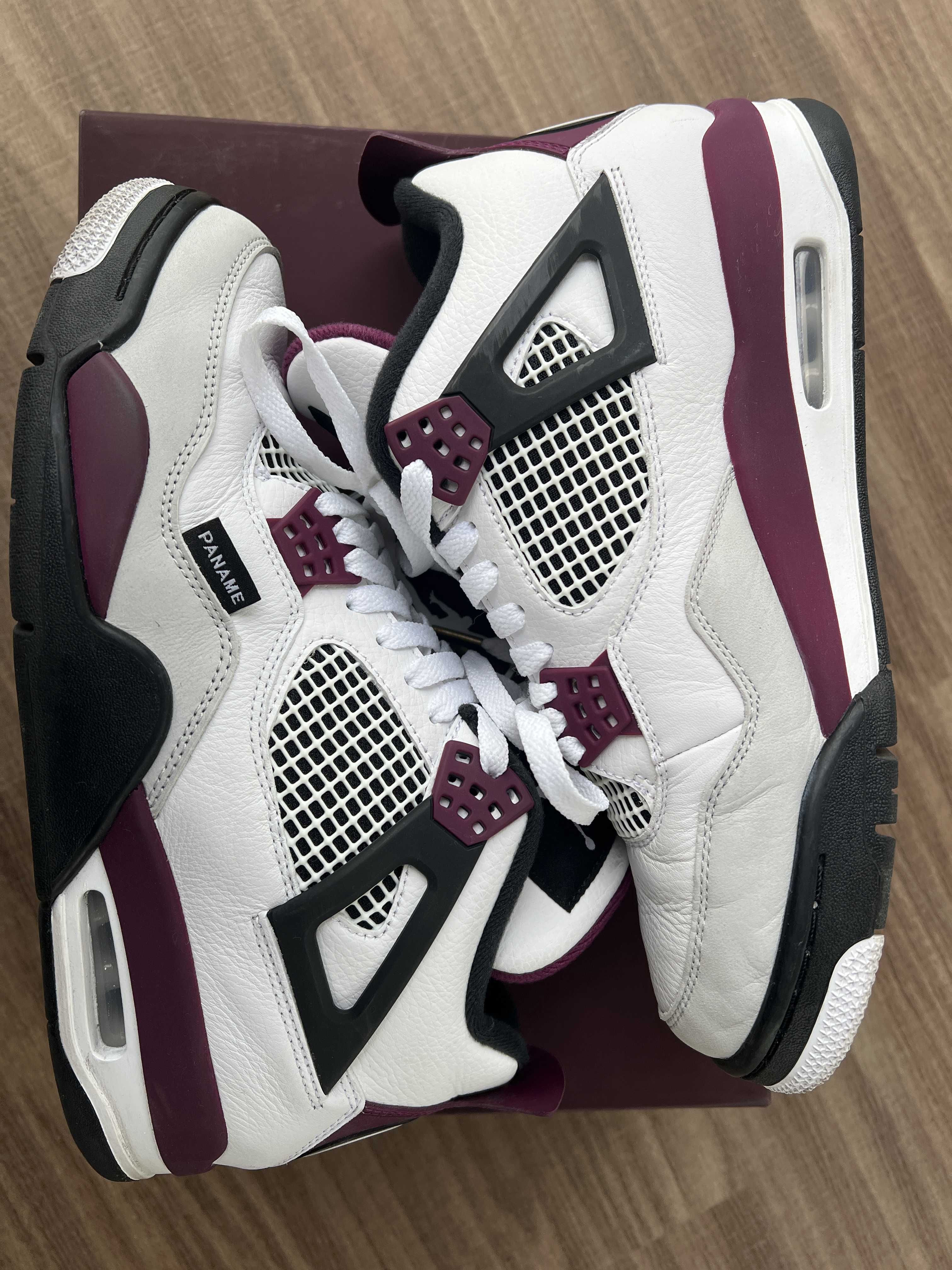 Paris Saint Germain ×Nike Air Jordan 4 Retro "White/Bordeaux/Neutral Gray"