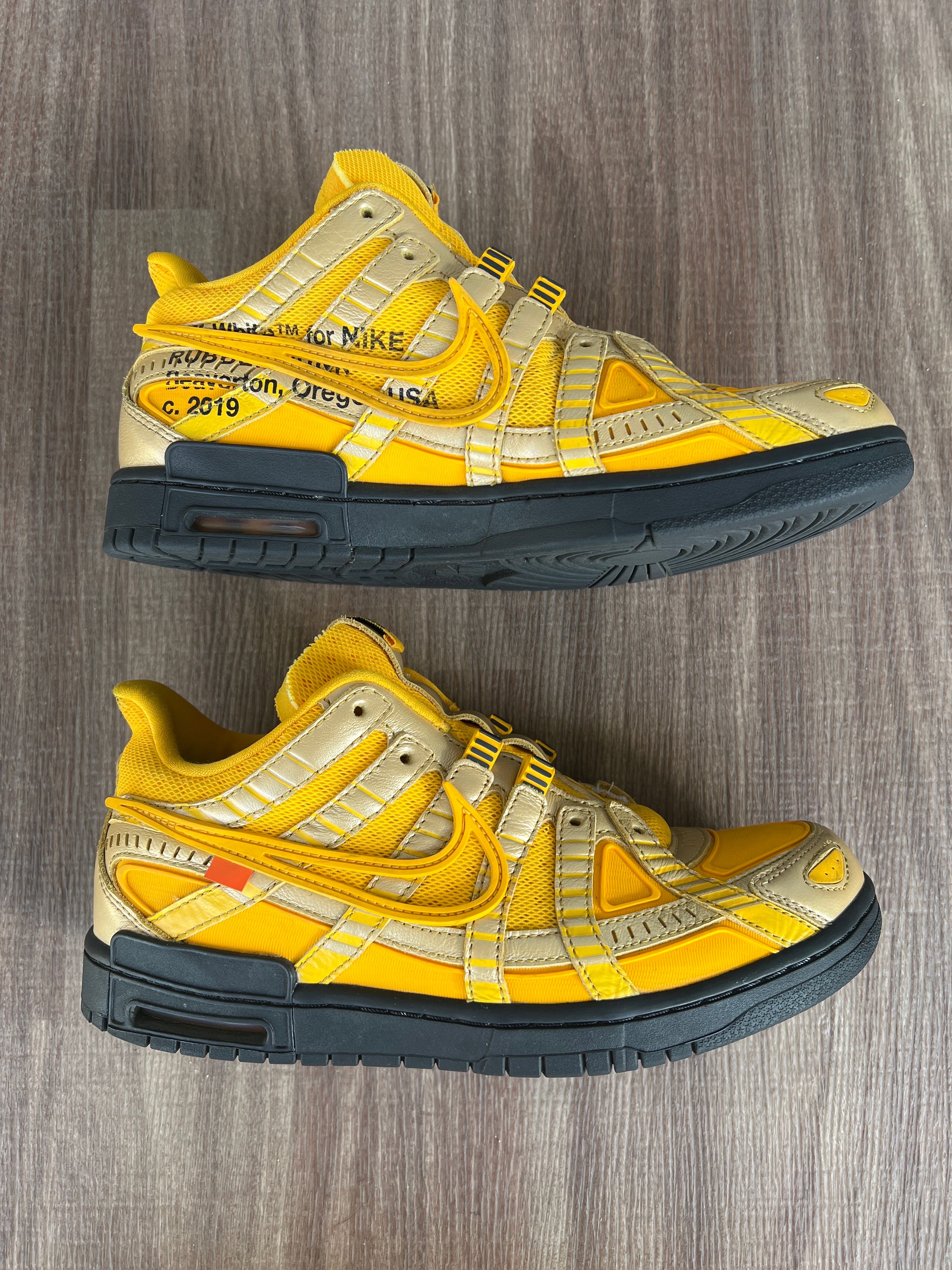 Off-White × Nike Air Rubber Dunk "University Gold"