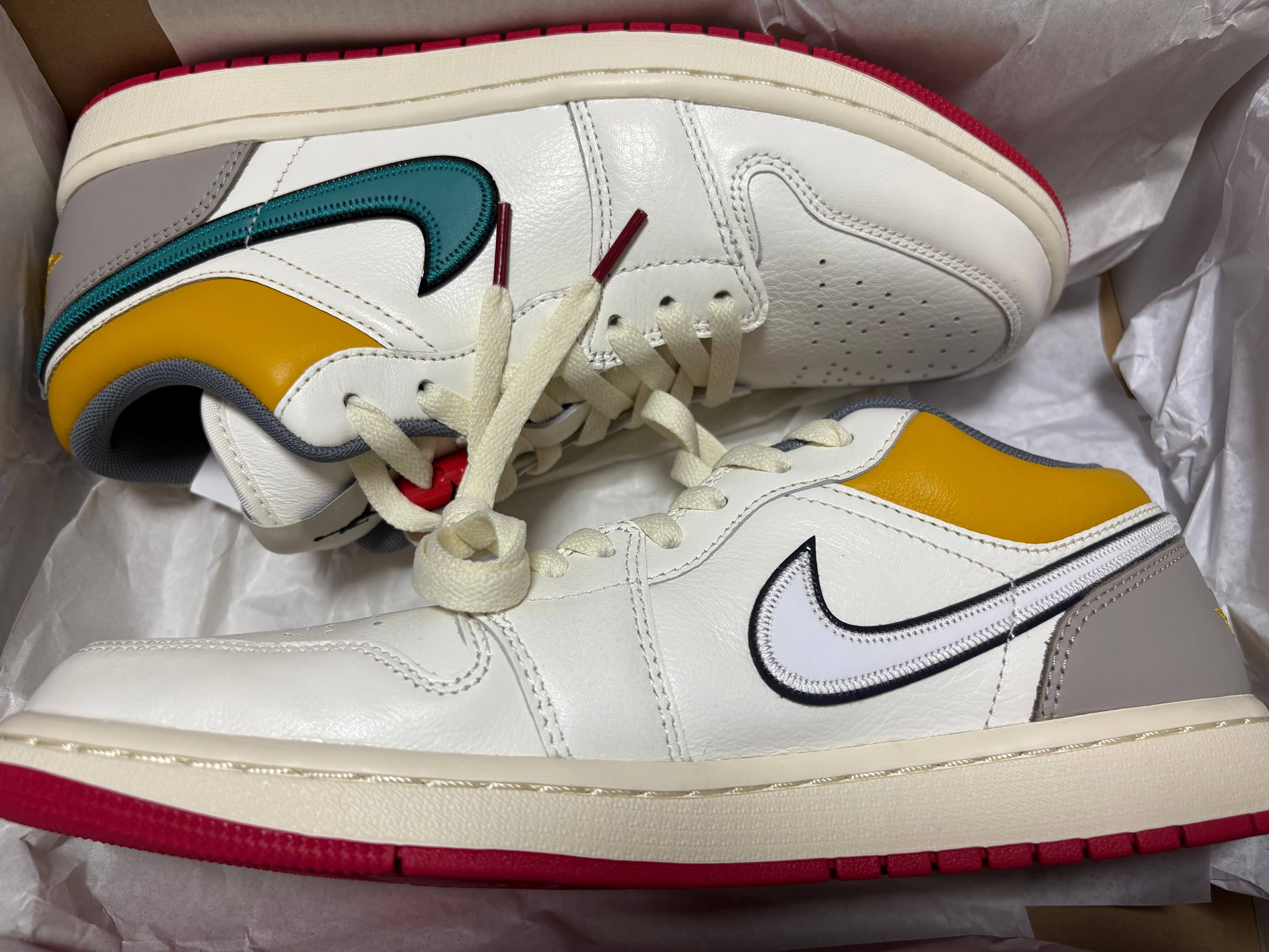 Nike Air Jordan 1 Low PRM "Sail/Cashmere/College Grey/Brave Blue"