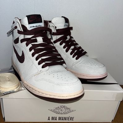 A Ma Maniere × Nike Air Jordan 1 Retro High OG "Sail and Burgundy"