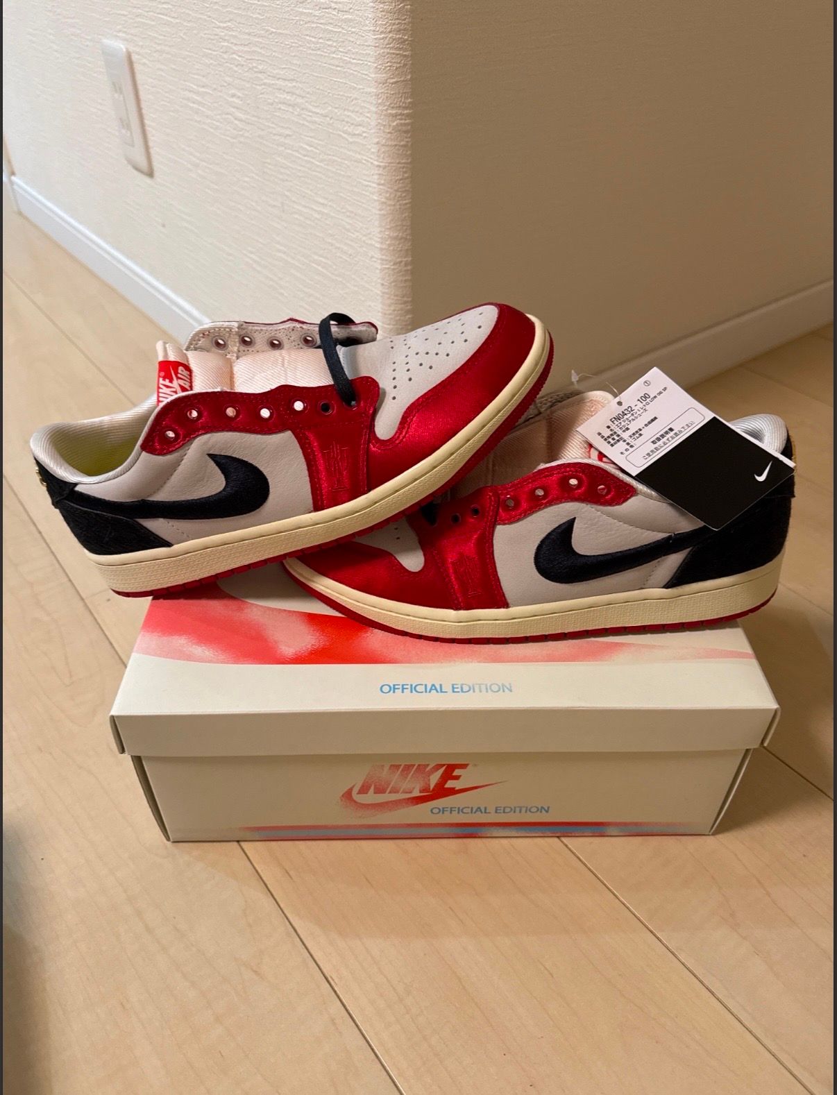 Trophy Room × Nike Air Jordan 1 Low OG "Sail and Varsity Red"