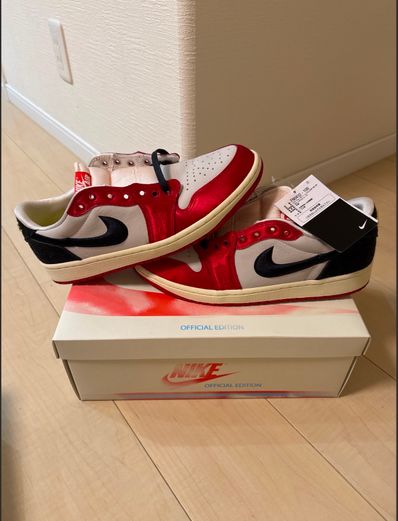 Trophy Room × Nike Air Jordan 1 Low OG "Sail and Varsity Red"