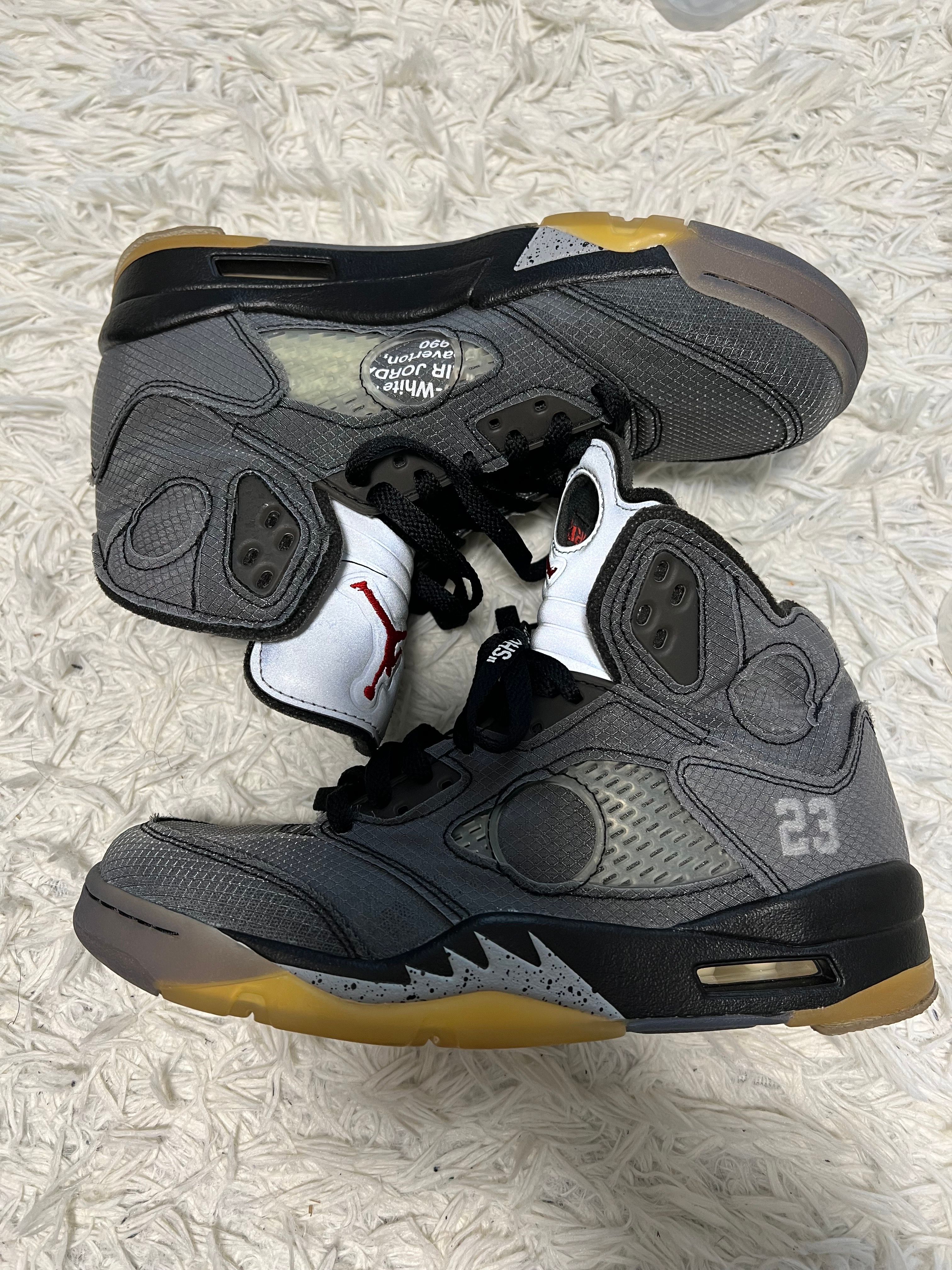 Off-White × Nike Air Jordan 5 "Black/Muslin/Fire Red"
