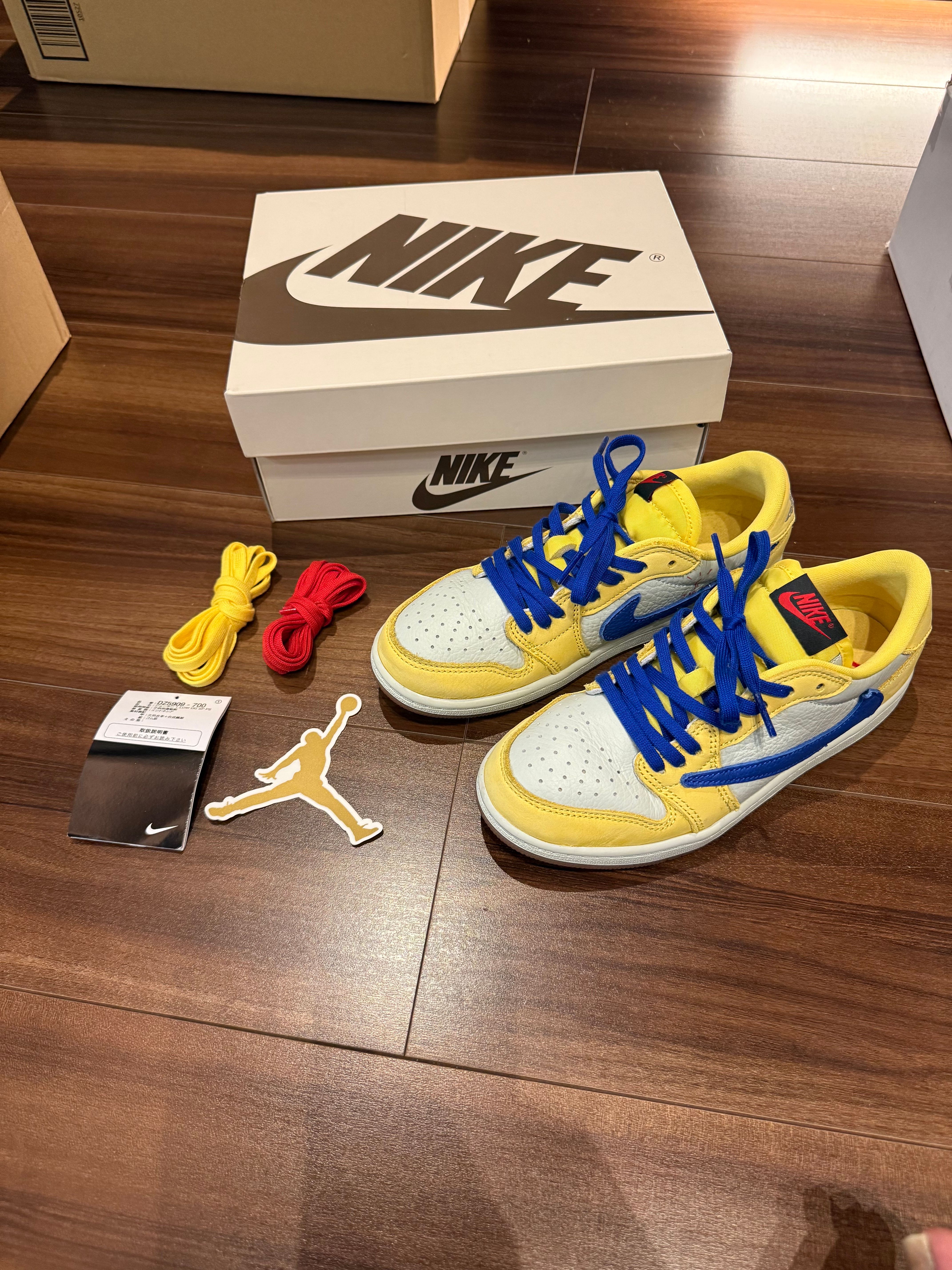 Travis Scott × Nike PS Jordan 1 Low OG SP "Canary"