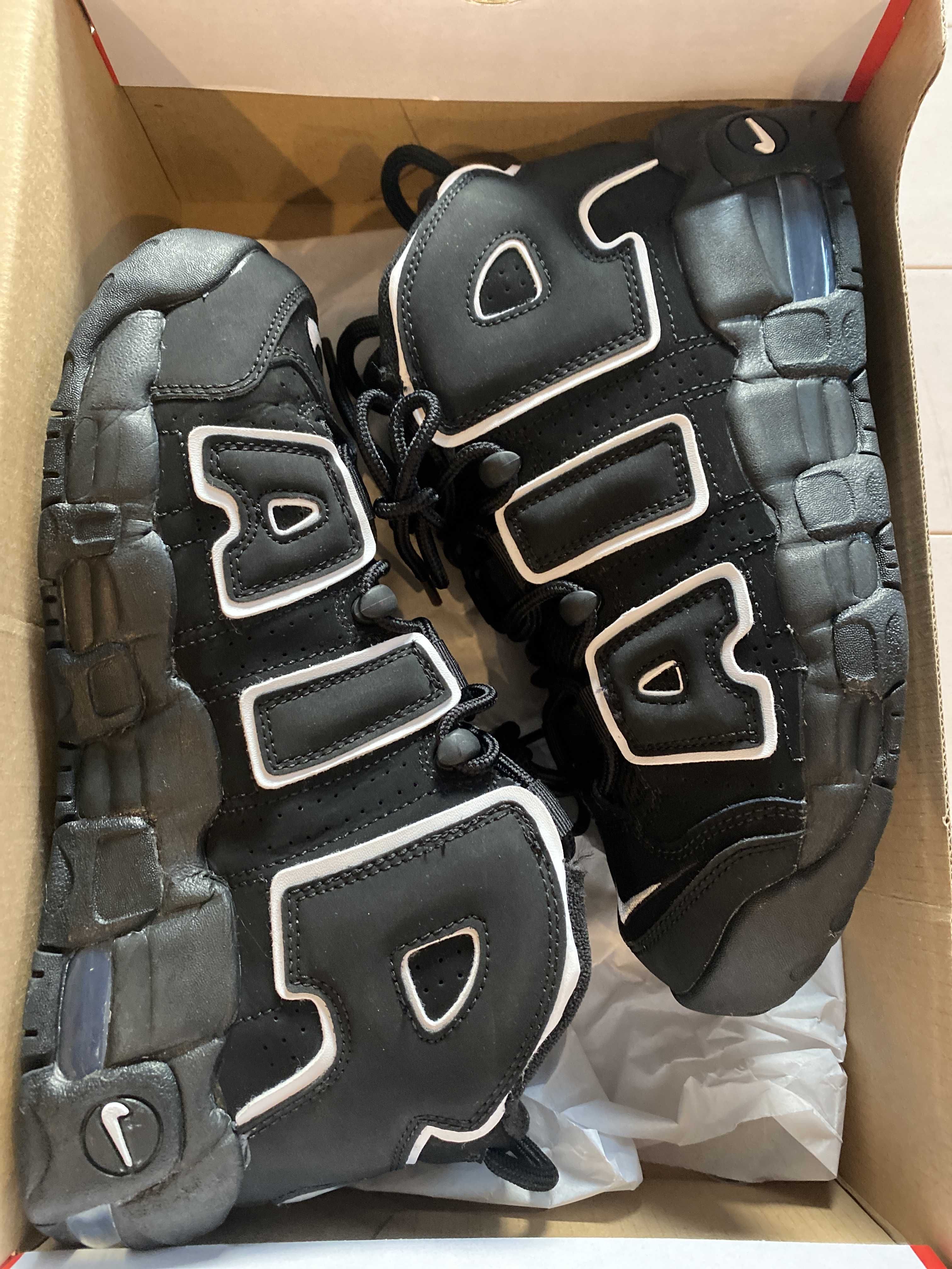 NIKE AIR MORE UPTEMPO GS "BLACK/WHITE"(2020)