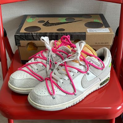 Off-White × Nike Dunk Low "Sail/Neutral Gray/Hyper Pink"