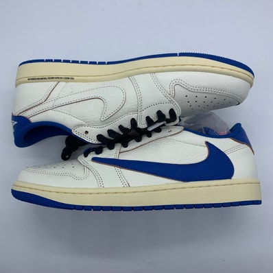 Travis Scott × fragment design × Nike Air Jordan 1 Low OG "Sail/Military Blue"