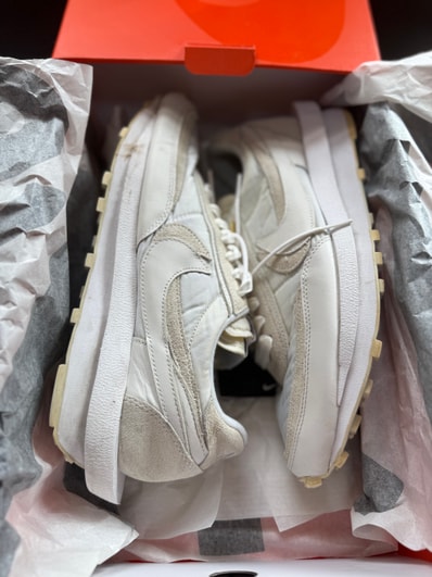 sacai × Nike LDV Waffle "Triple White"