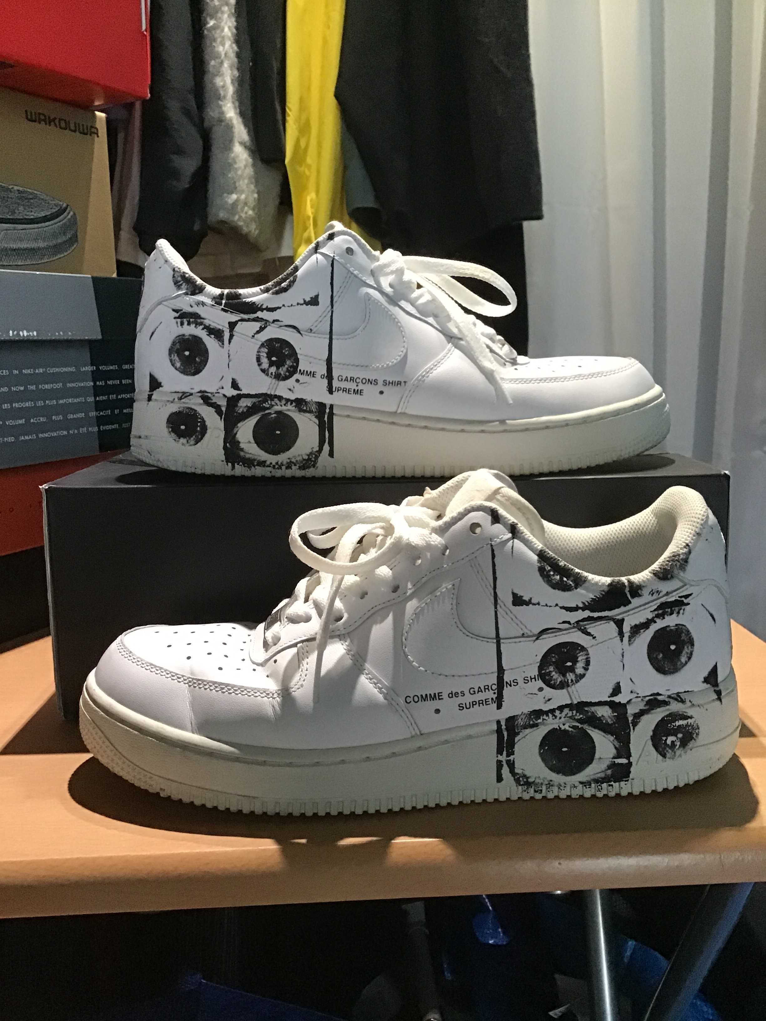 Supreme × COMME des GARCONS SHIRT × Nike Air Force 1 Low "White"