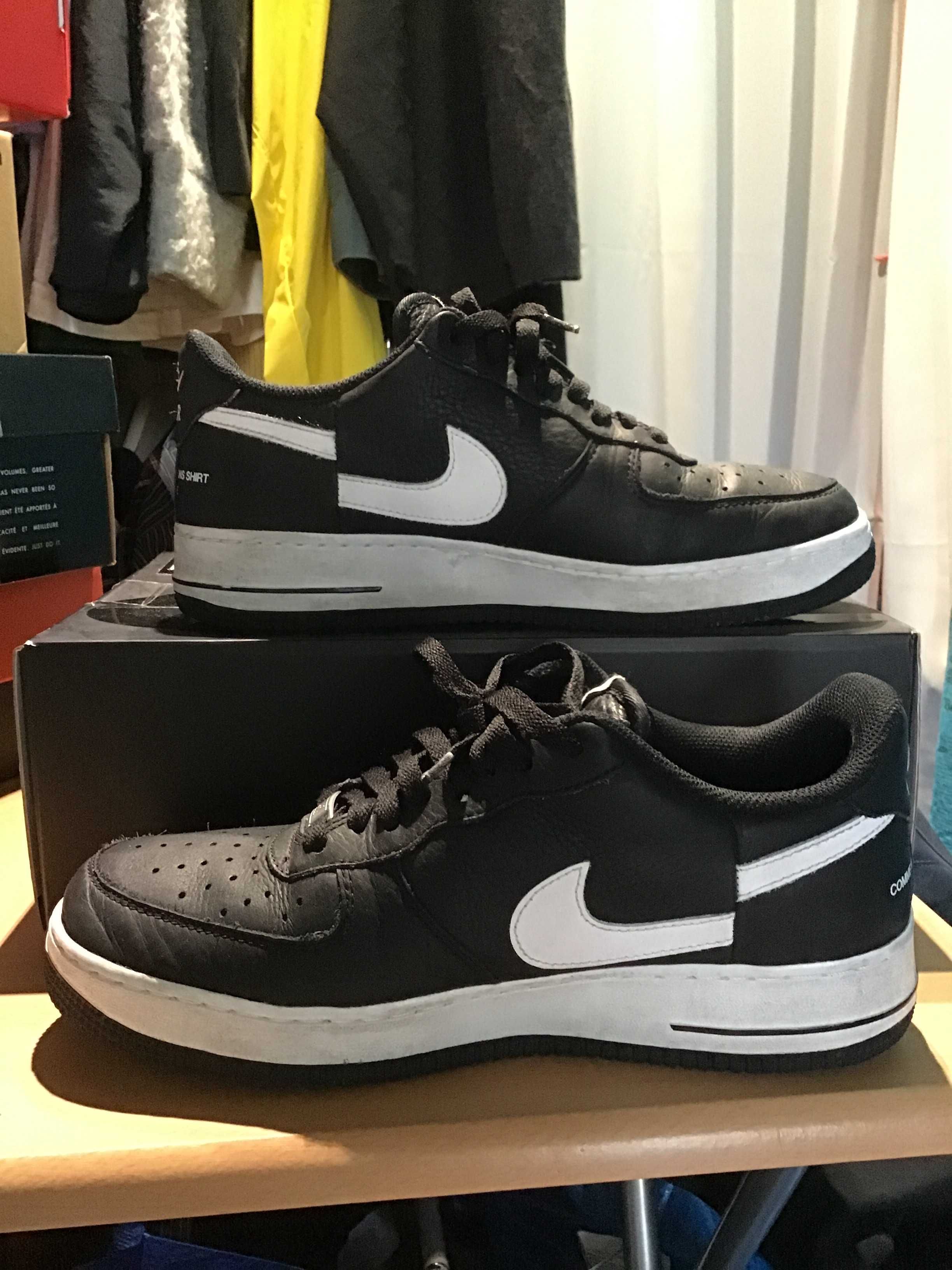 Supreme × COMME des GARCONS SHIRT × Nike Air Force 1 Low "Black/White" (2018)