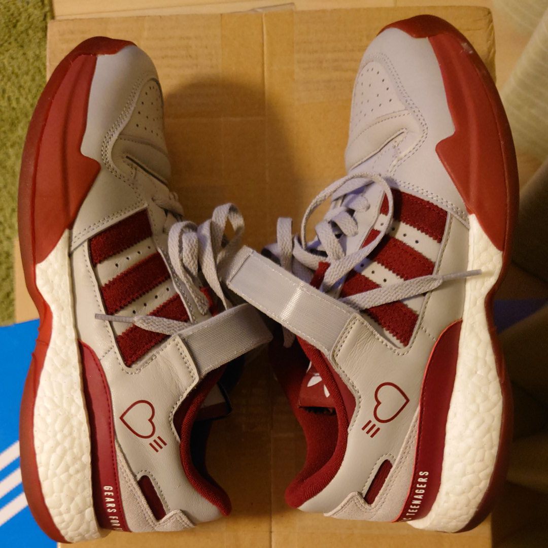 HUMAN MADE × adidas CONSORTIUM FORUM LOW "GREY/BURGUNDY"