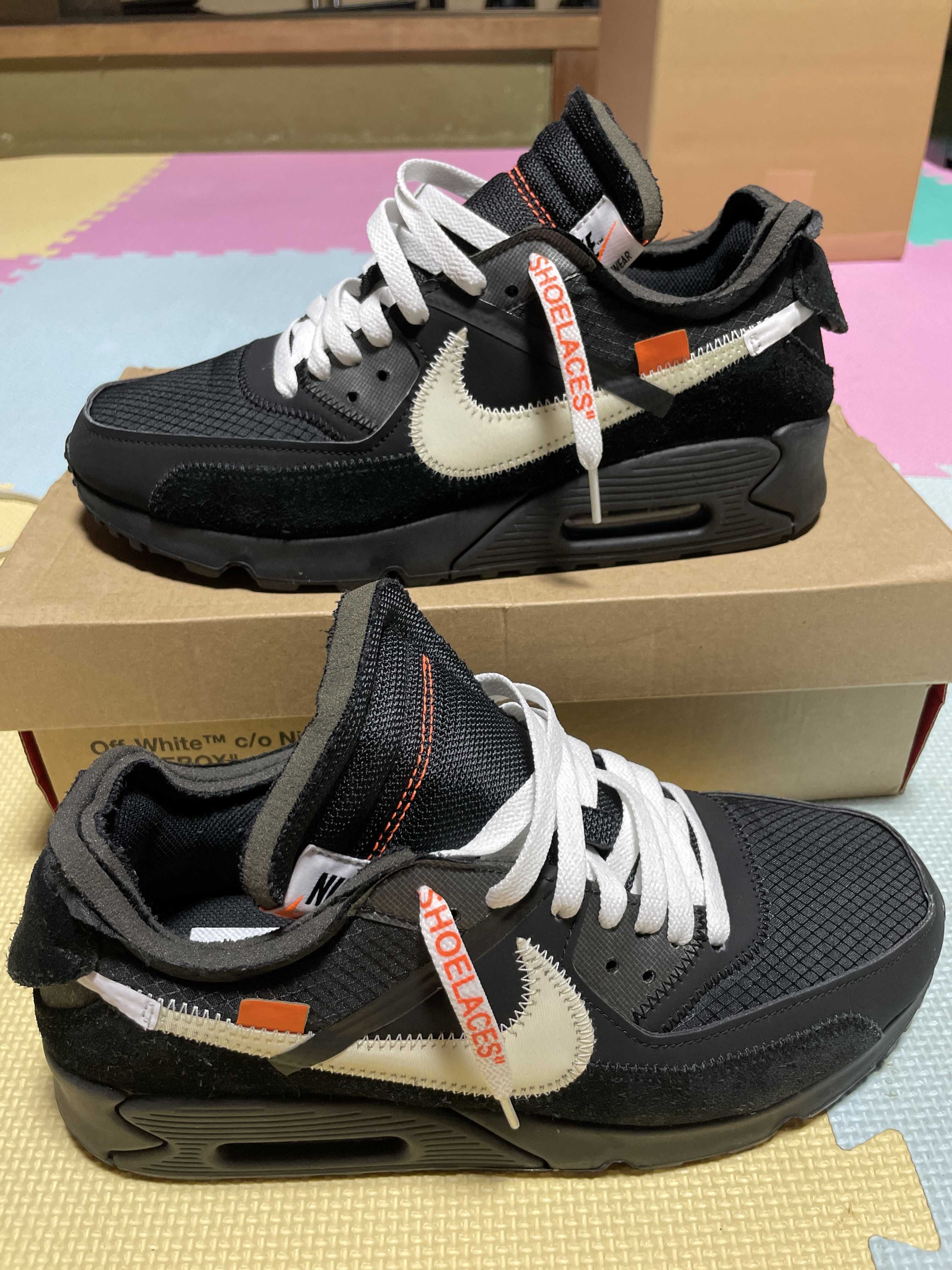 Off-White × Nike Air Max 90 "Black/Black-Cone-White"
