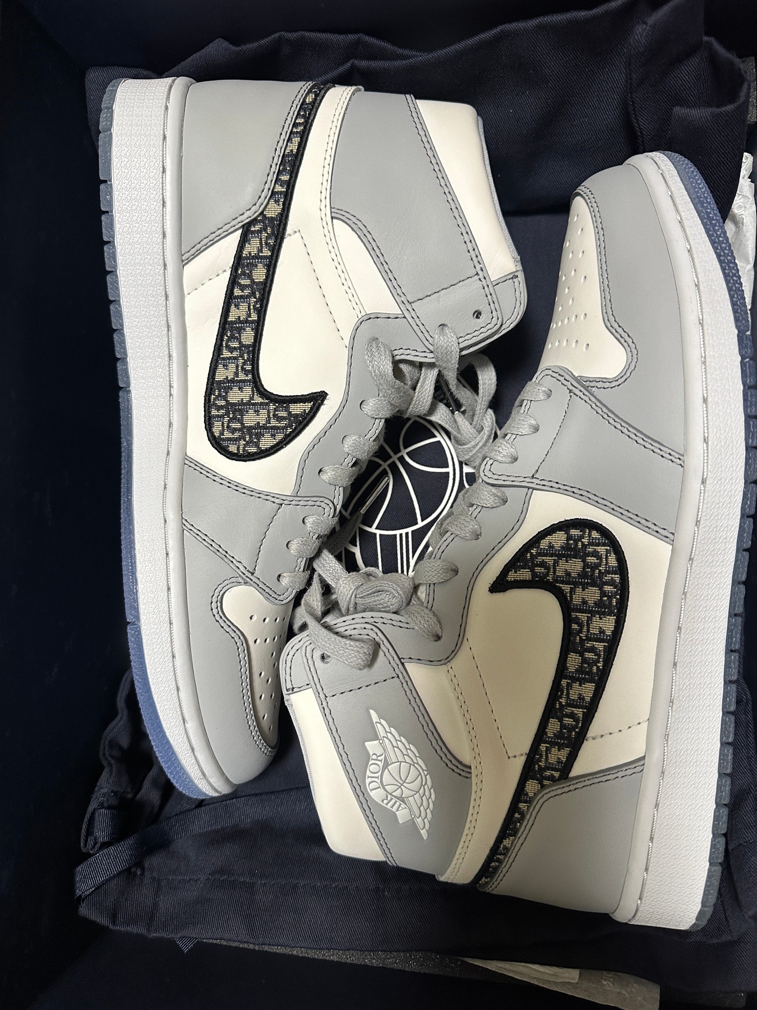 Dior × Nike Air Jordan 1 High OG "Wolf Grey"