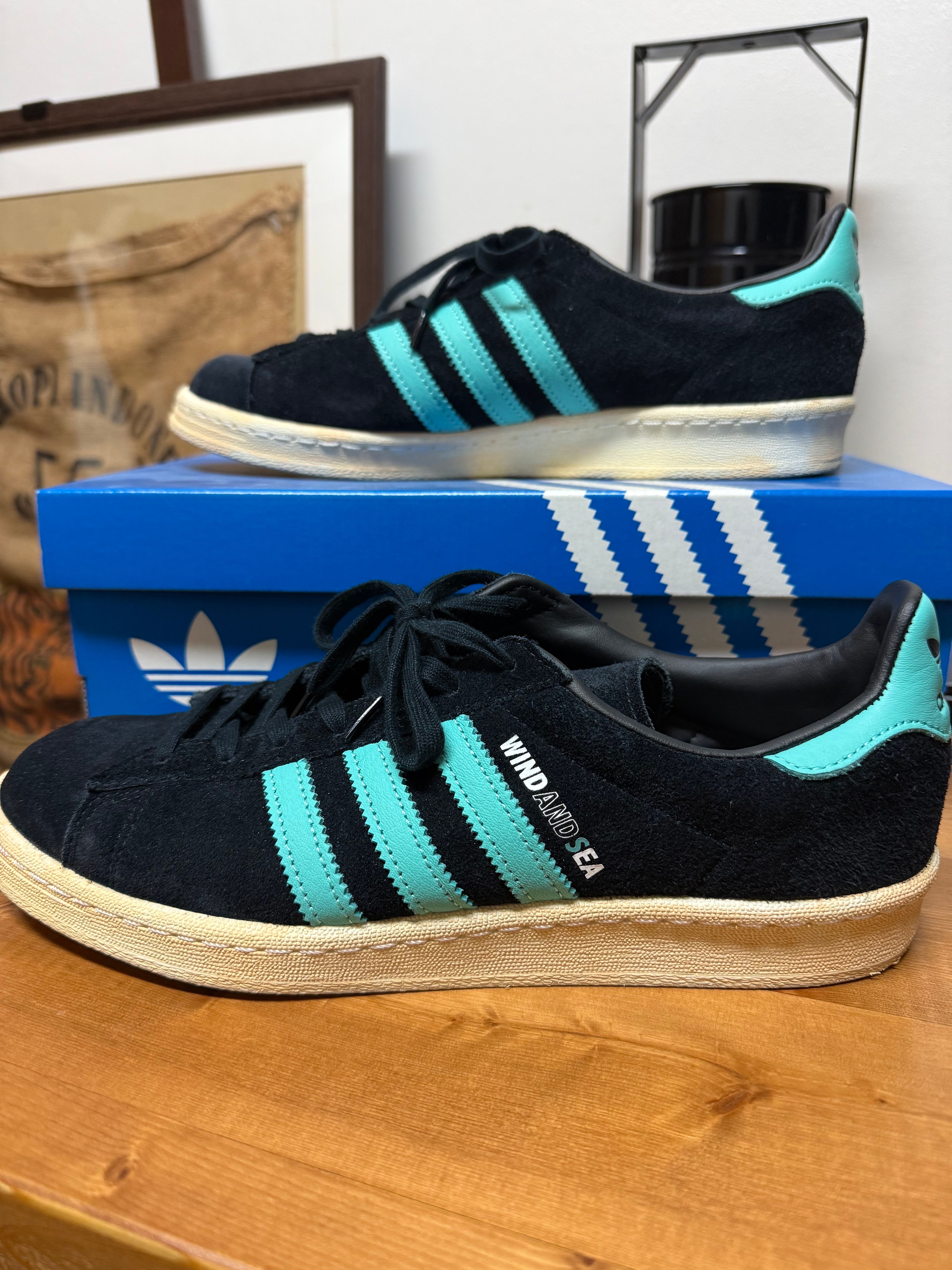 WIND AND SEA × atmos × adidas Campus 80 "Black"