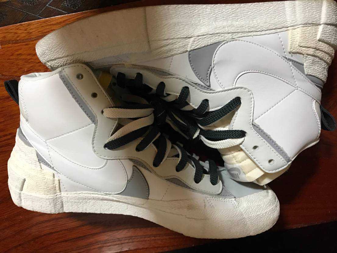 sacai × NIKE BLAZER MID "WHITE/WOLF GREY"