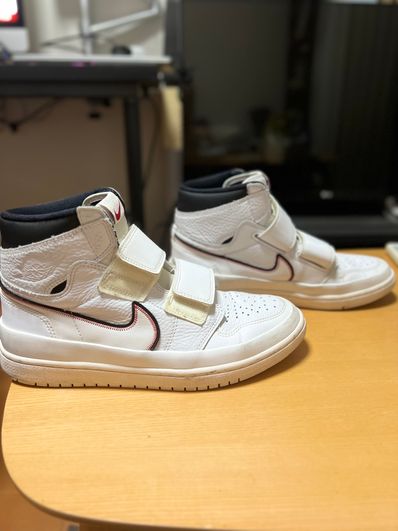 NIKE AIR JORDAN 1 RETRO HIGH DOUBLE STRAP WHITE BLACK SAIL