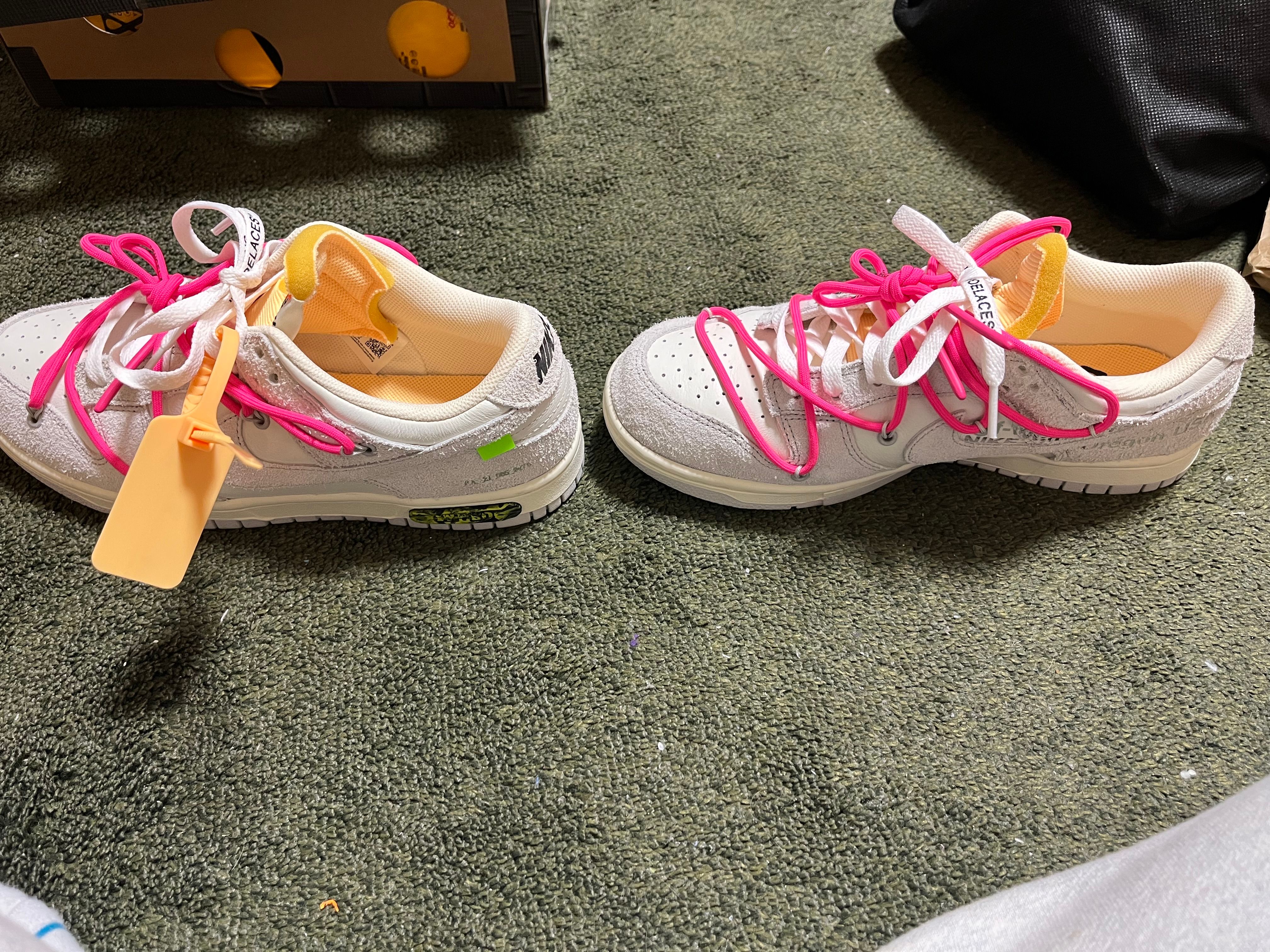 Off-White × Nike Dunk Low "Sail/Neutral Gray/Hyper Pink"