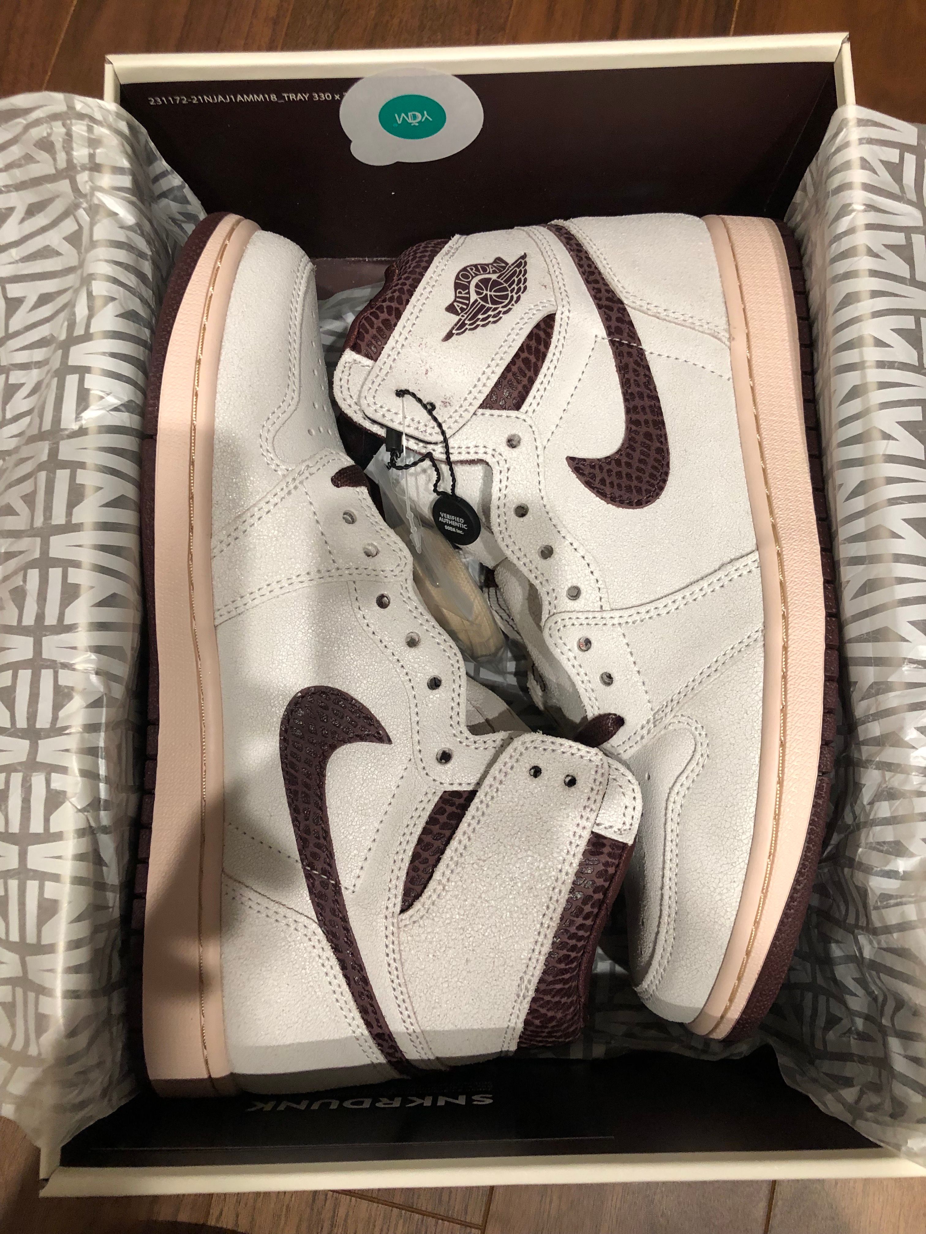 A Ma Maniere × Nike Air Jordan 1 Retro High OG "Sail and Burgundy"