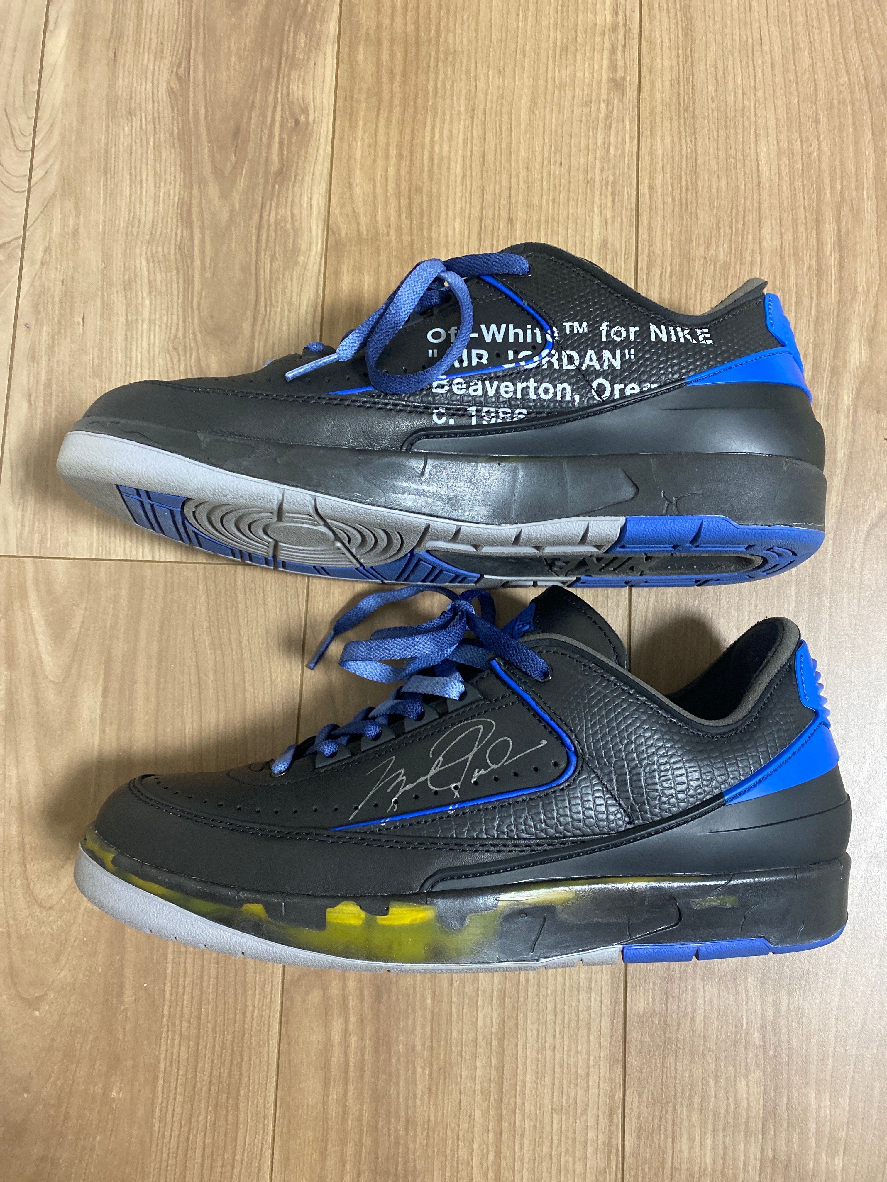 Off-White × Nike Air Jordan 2 Low "Black and Varsity Royal"