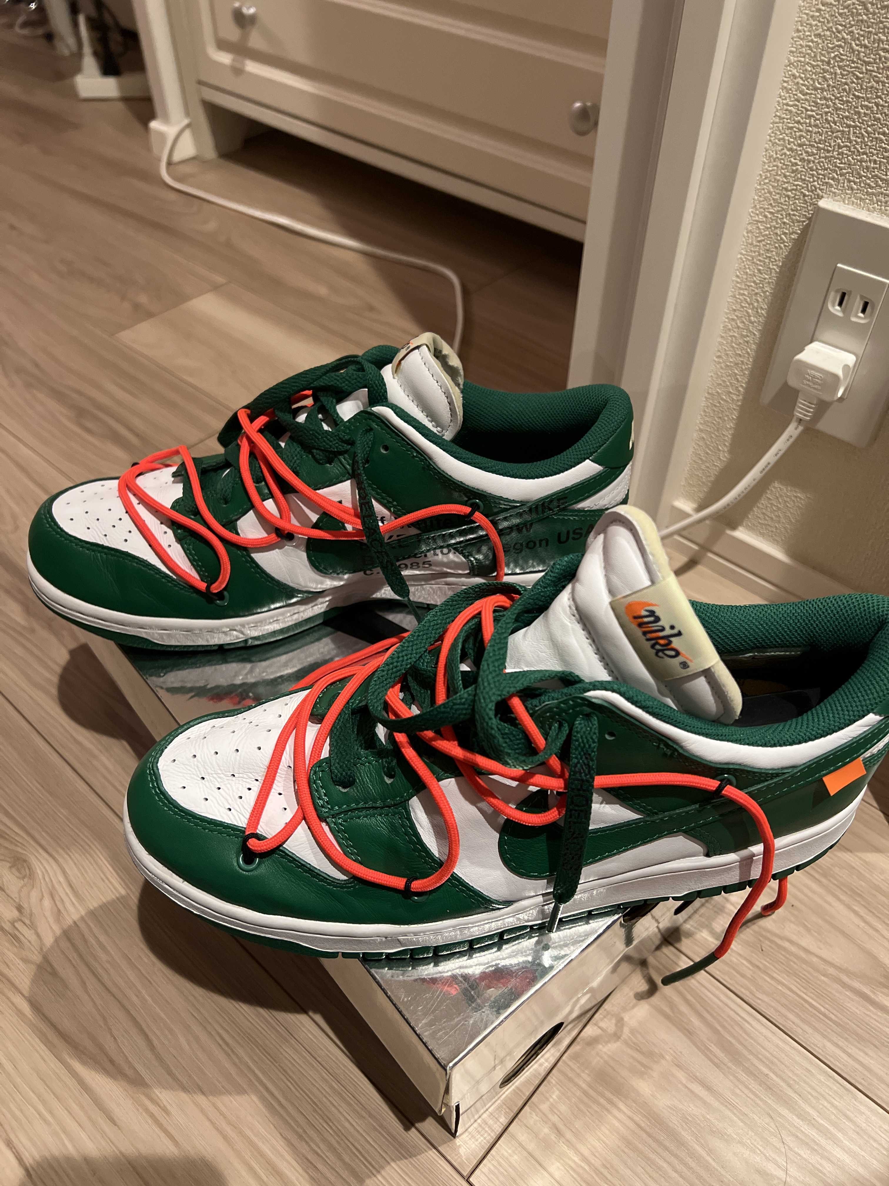 Off-White × Nike Dunk Low "White/Pine Green"