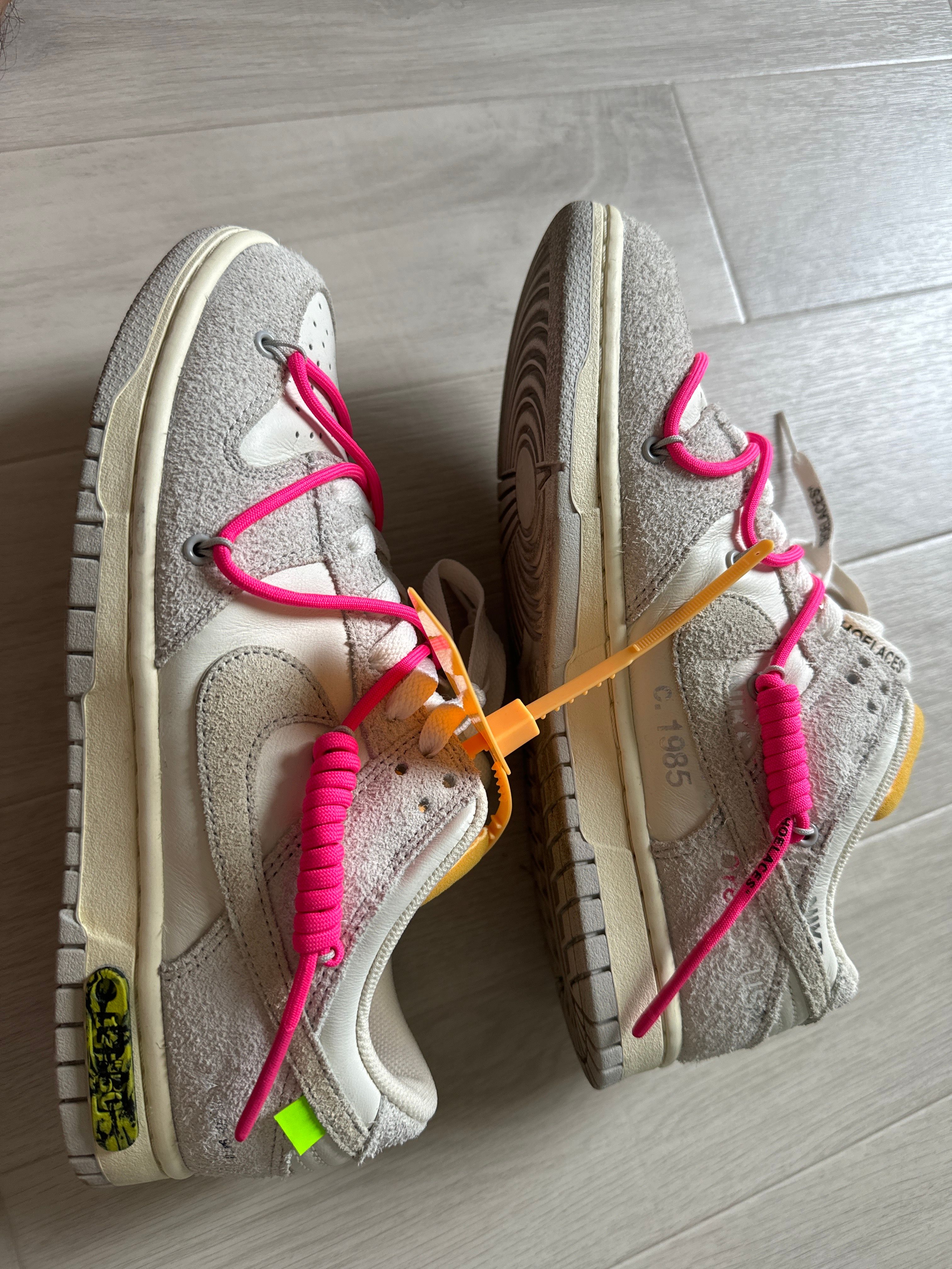 Off-White × Nike Dunk Low "Sail/Neutral Gray/Hyper Pink"