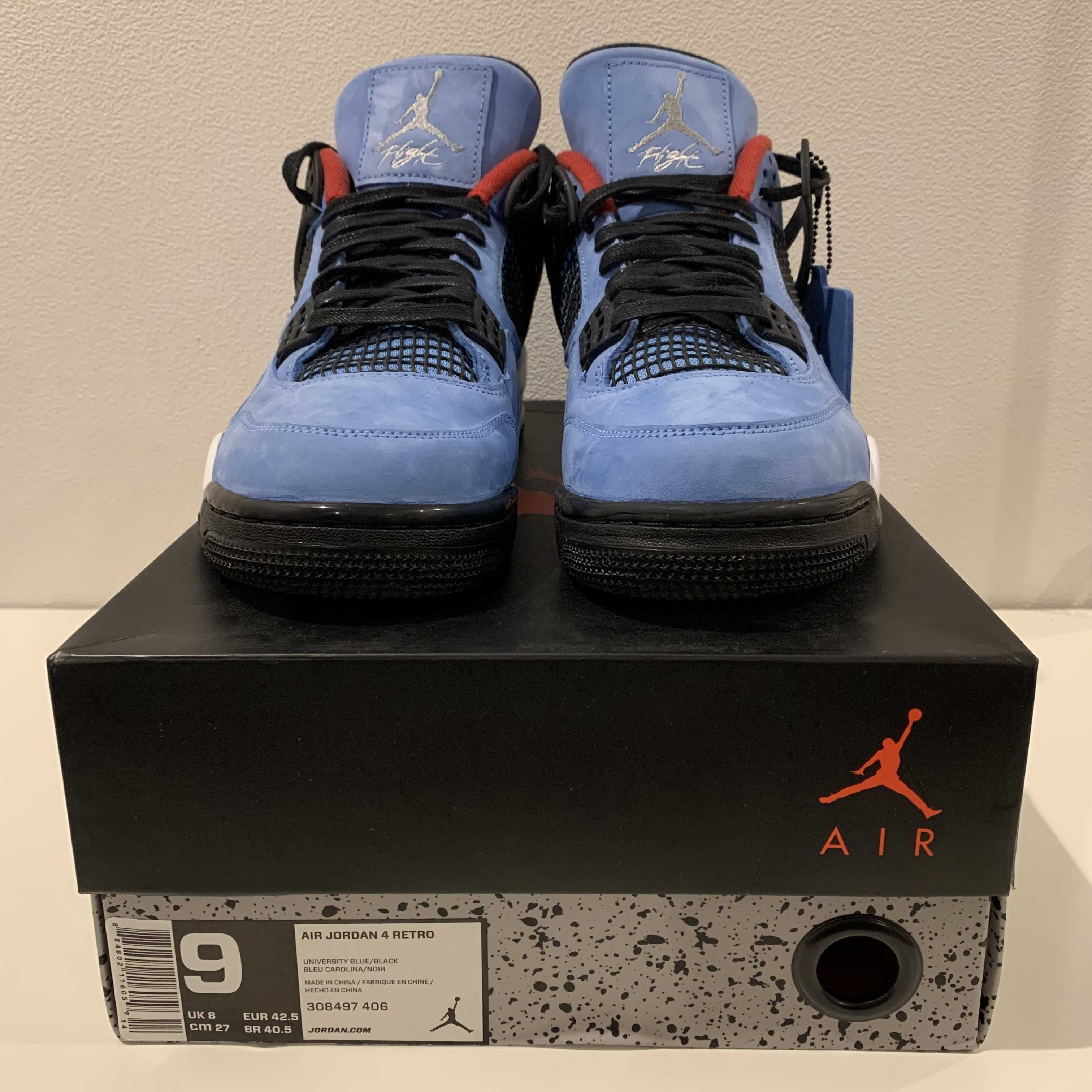 Travis Scott × Nike Air Jordan 4 Retro Cactus Jack "University Blue"