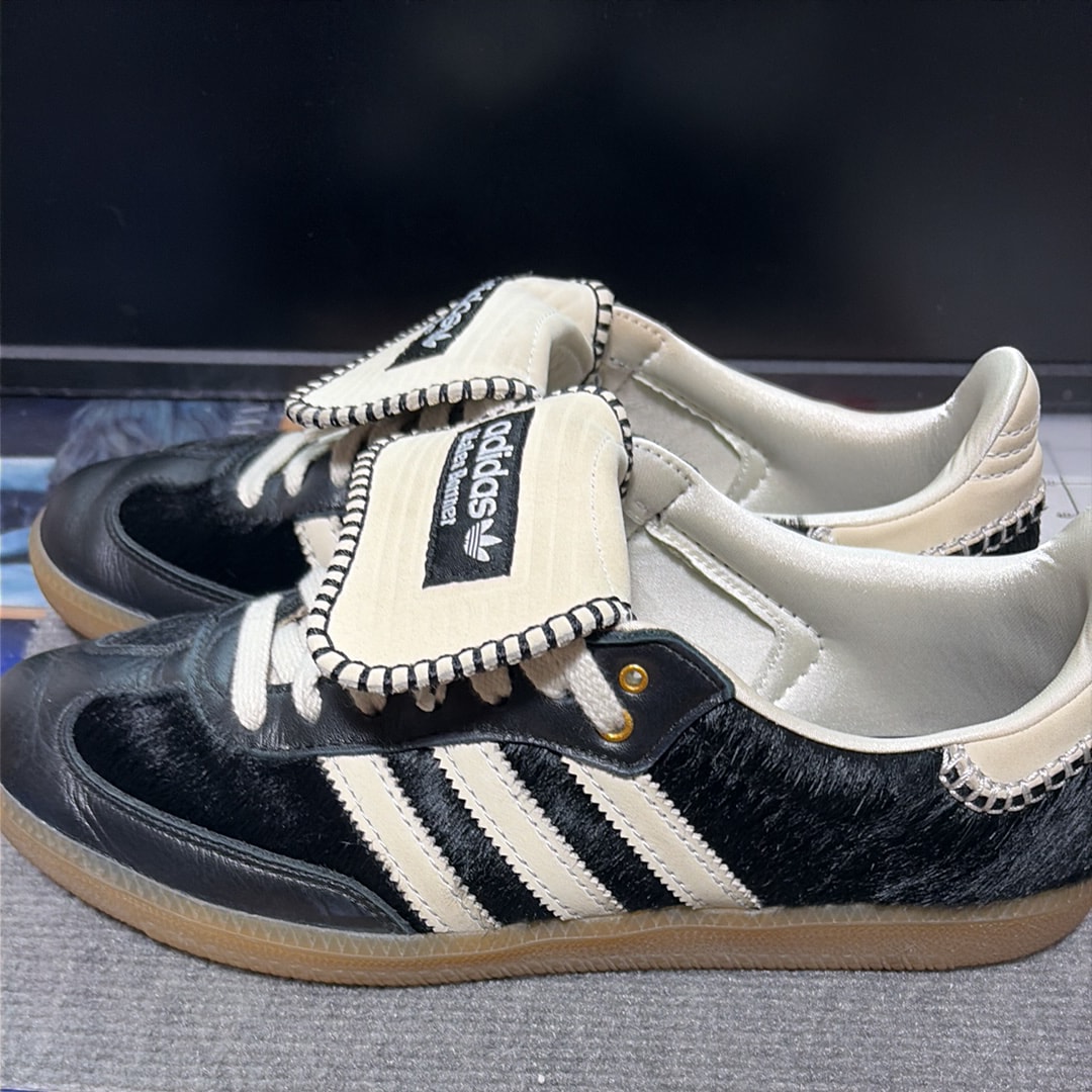 Wales Bonner × adidas Samba Pony Tonal Low "Core Black/Cream White"