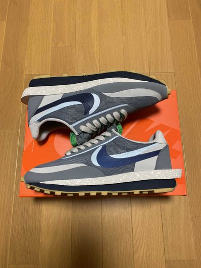 CLOT × Sacai × Nike LD Waffle "Grey Obsidian/Cool Grey"