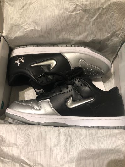 Supreme × Nike Dunk Low "Metallic Silver/Black"