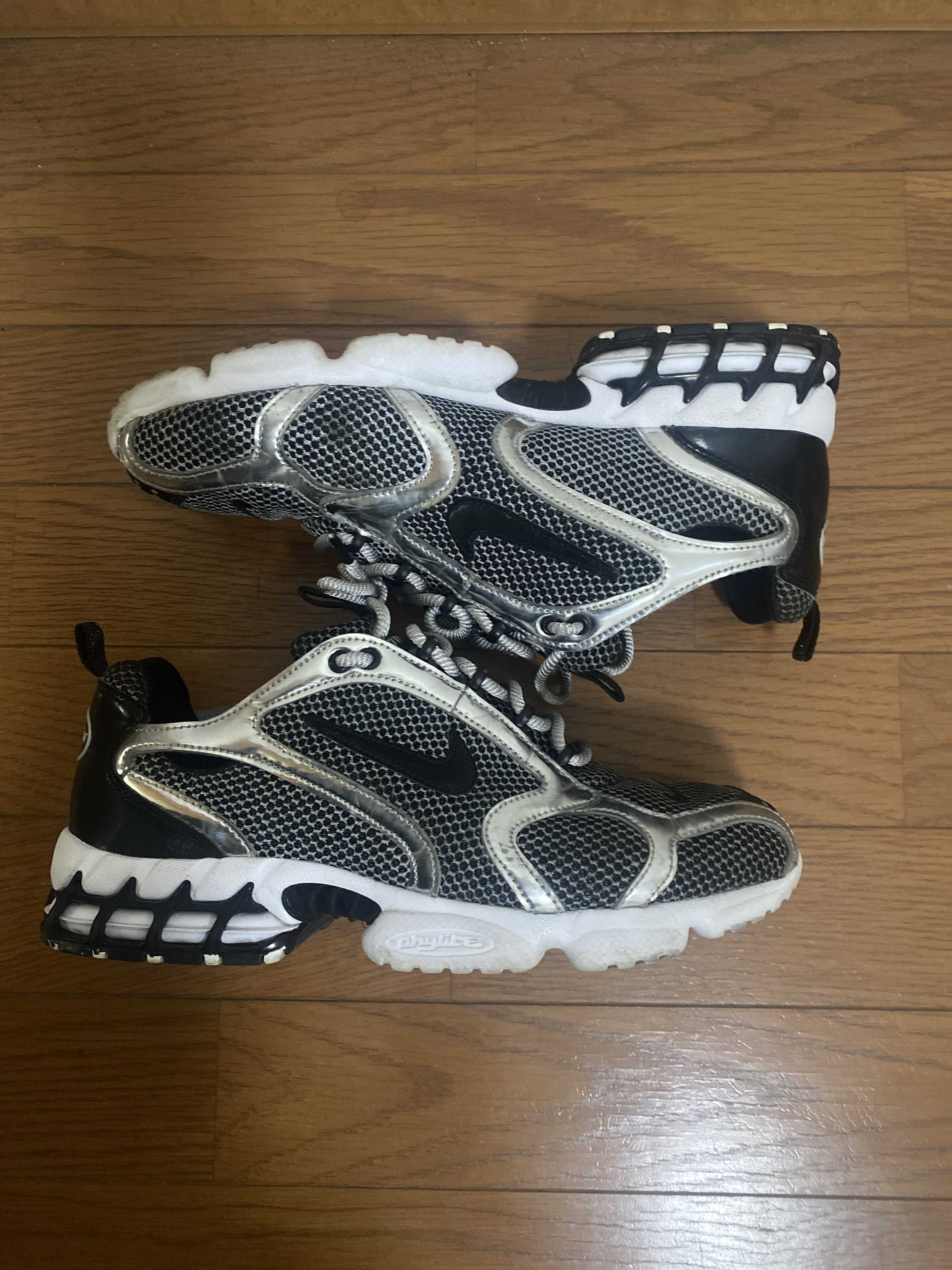 STUSSY × NIKE AIR ZOOM SPIRIDON CAGED "PURE PLATINUM/BLACK-WHITE"