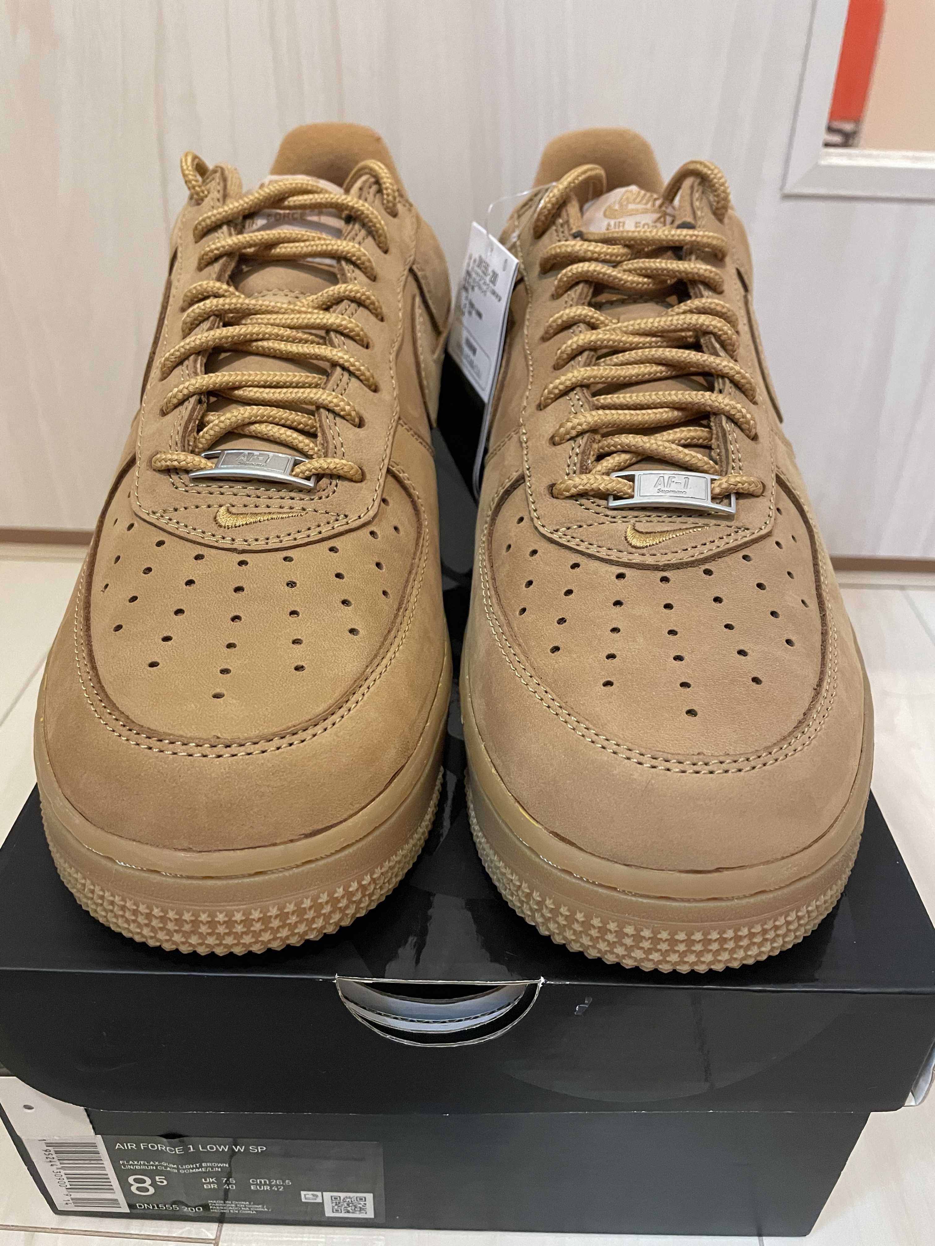 Supreme × Nike Air Force 1 Low "Flax/Wheat"