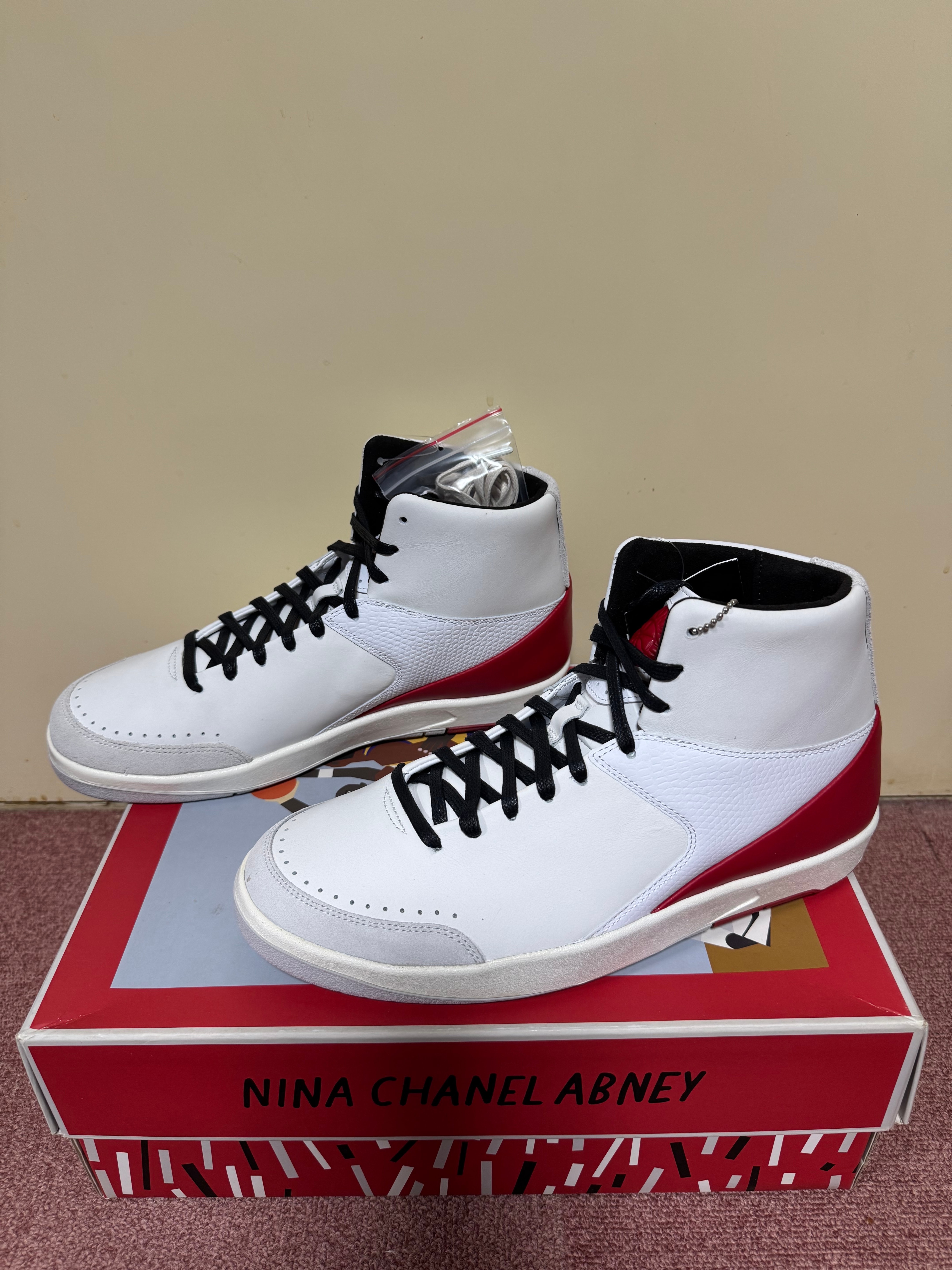 Nina Chanel Abney × Nike Women's Air Jordan 2 High "White and Gym Red"
