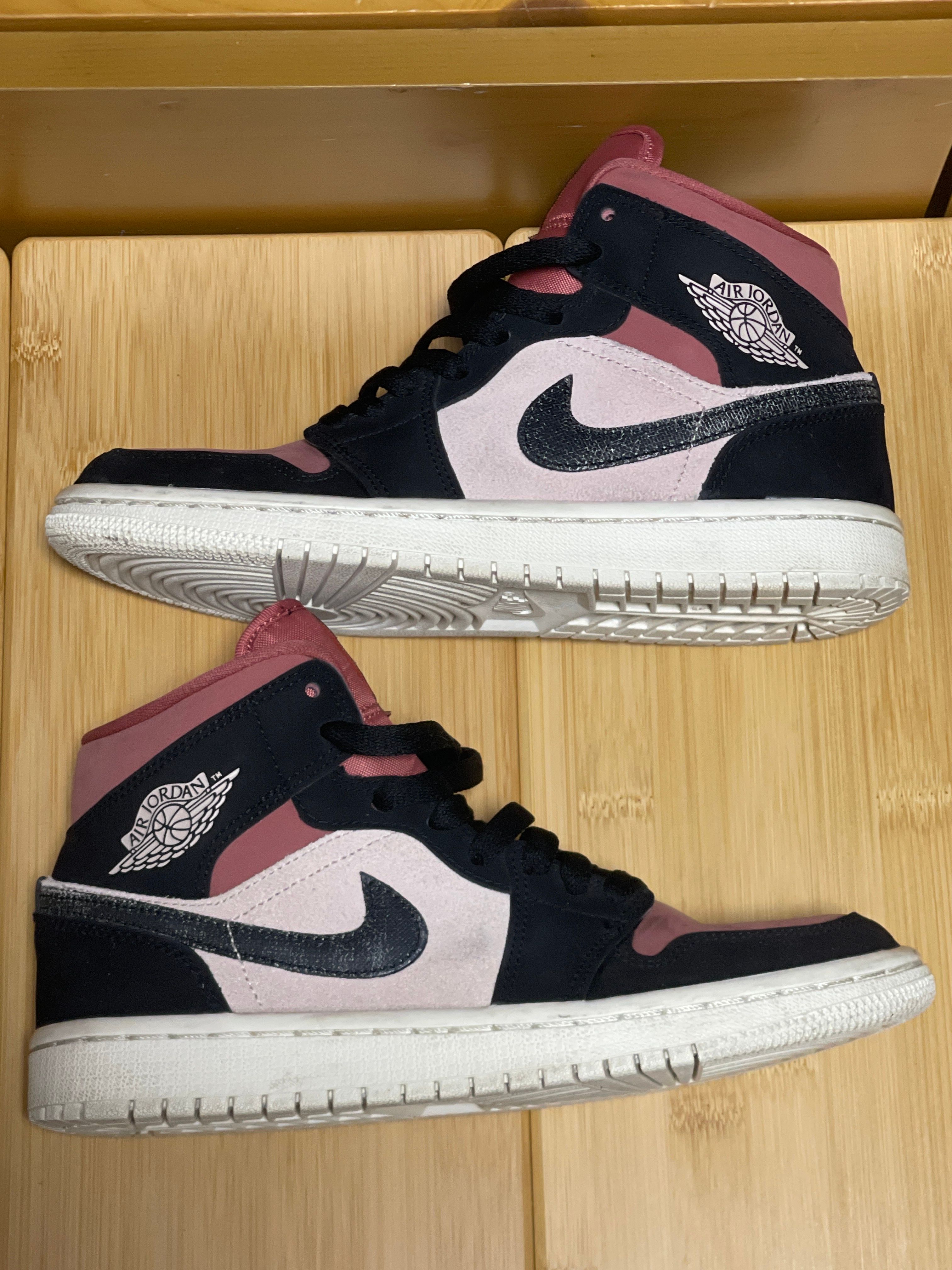 Nike Women's Air Jordan 1 Mid "Particle Beige/Black-Canyon Rust-Sail"
