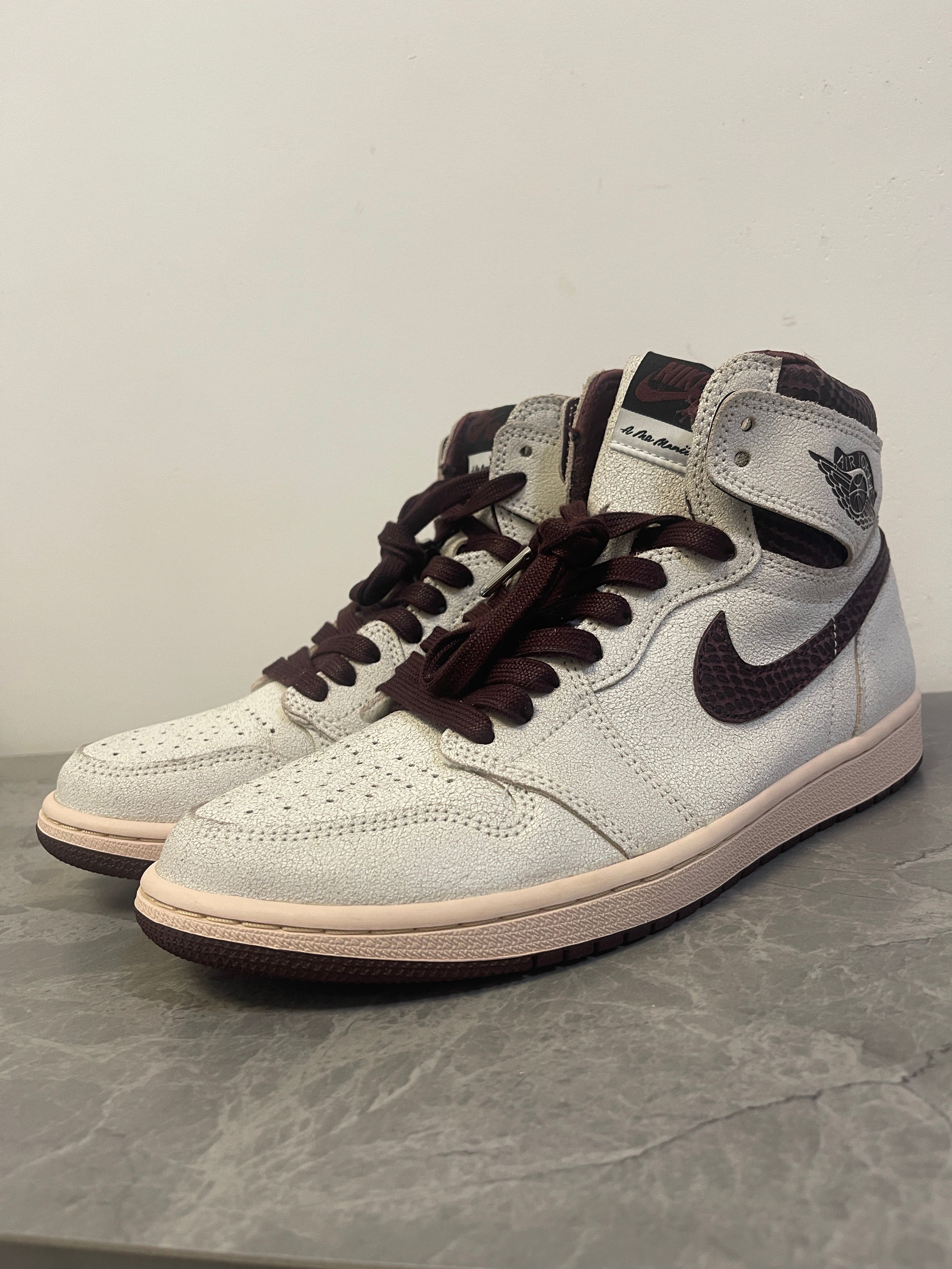 A Ma Maniere × Nike Air Jordan 1 Retro High OG "Sail and Burgundy"