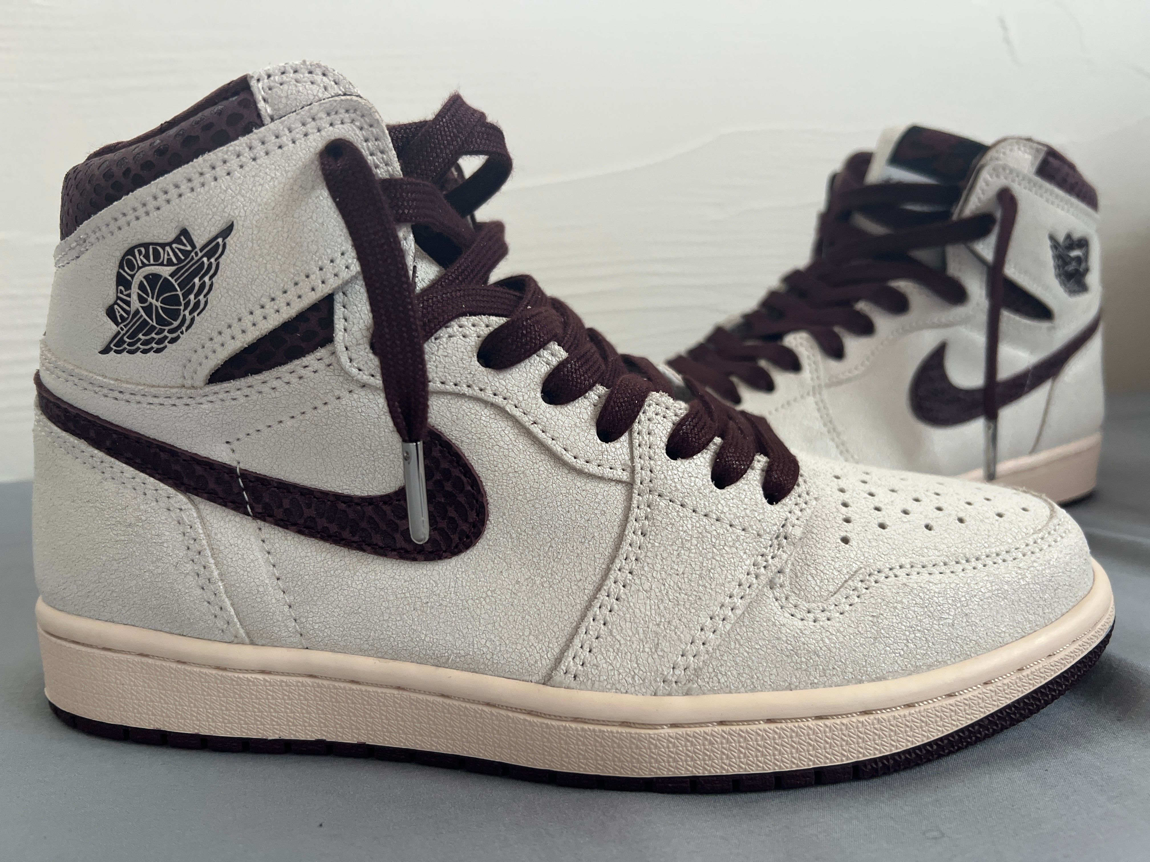 A Ma Maniere × Nike Air Jordan 1 Retro High OG "Sail and Burgundy"