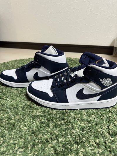新品未使用】28cm Nike Air Jordan 1 Mid White Metallic Gold