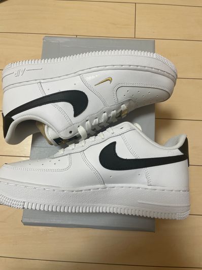 Nike Women's Air Force 1 Low 07 Essential "White/Black/Gold Mini Swoosh"